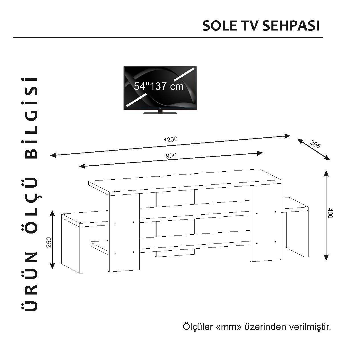TV-Schrank Melaminbeschichtete Schränke, 40x120x29,5 Partikelplatte 100% Decor Skye cm,