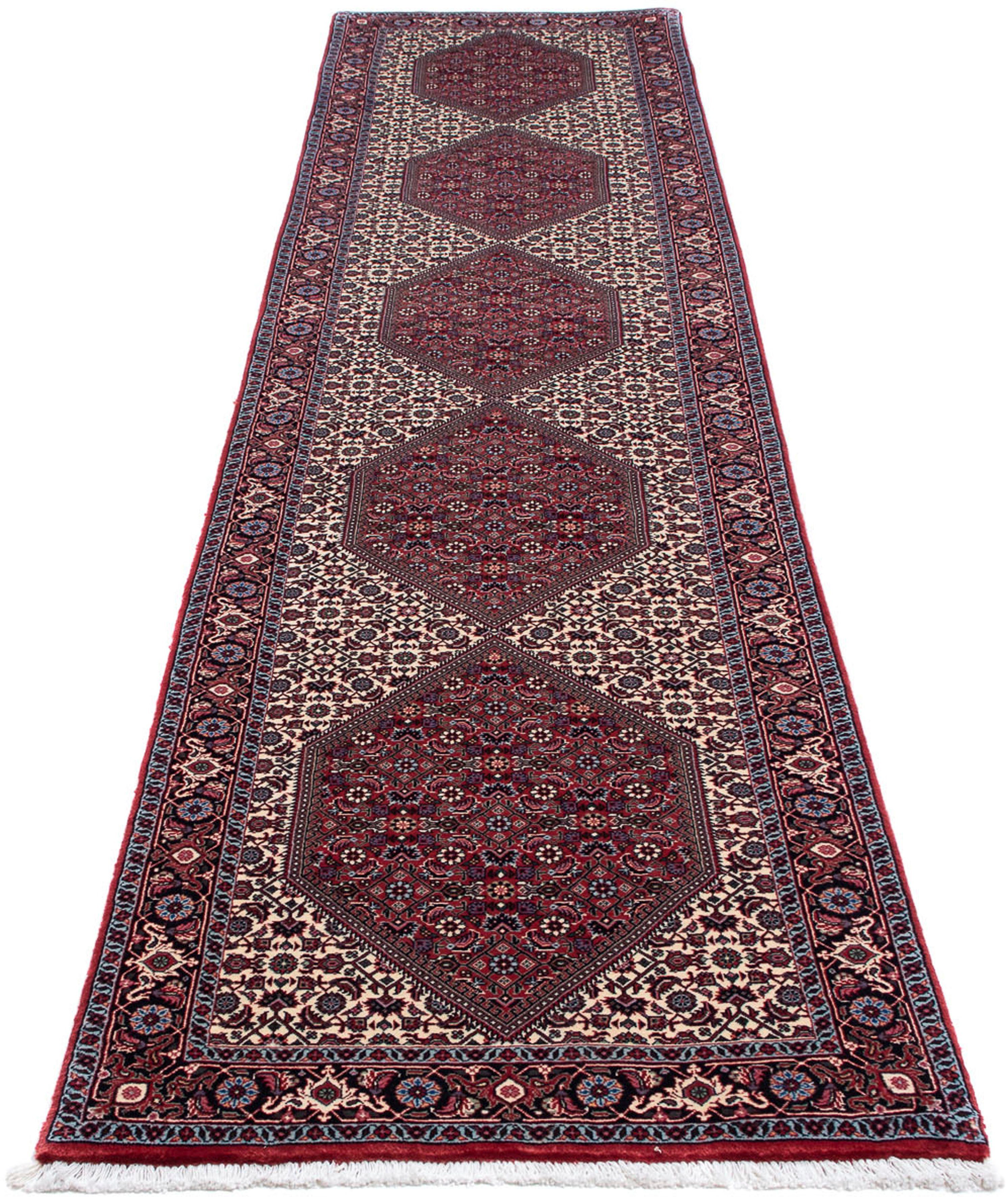 Orientteppich Perser - Bidjar - 373 x 80 cm - mehrfarbig, morgenland, rechteckig, Höhe: 15 mm, Wohnzimmer, Handgeknüpft, Einzelstück mit Zertifikat
