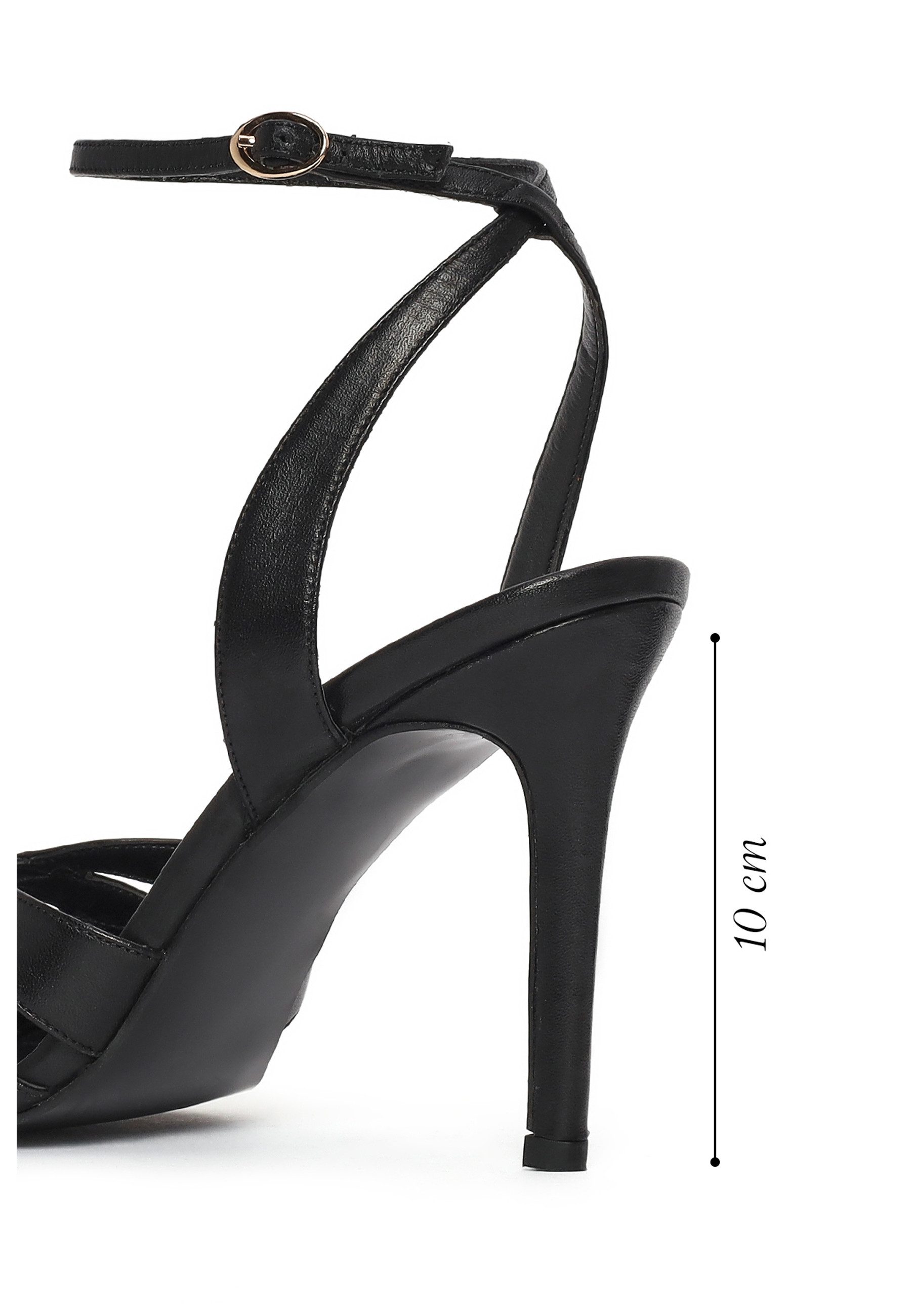 Derimod Sandaletten mit hohem Absatz aus Leder Sandale Echtes Leder, Synthetikfutter, Knöchelriemen, Stilettoabsatz