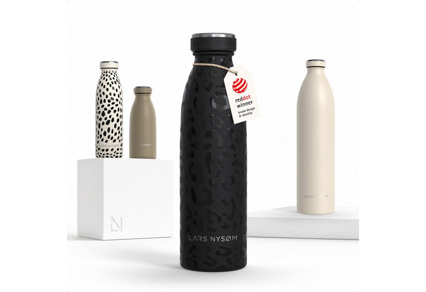 LARS NYSØM Thermoflasche Ren, Isolierflasche mit Vakuum Isolierung: 12h heiß / 24h kühl
