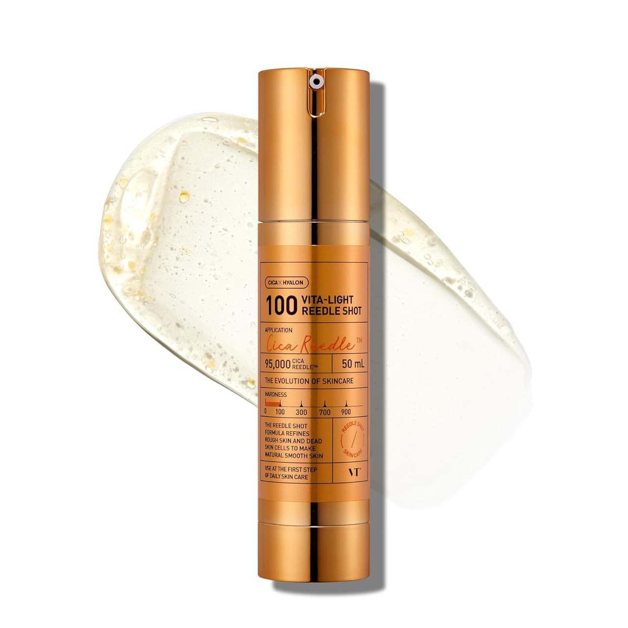 VT Cosmetics Gesichtsserum VT Cosmetics Vita-Light Reedle Shot 100 Serum 50 ml – Mikronadel Technologie für strahlenden Teint – mit Vitamin C, Niacinamid &, Glutathion – beruhigend & ausgleichend bei empfindlicher Haut