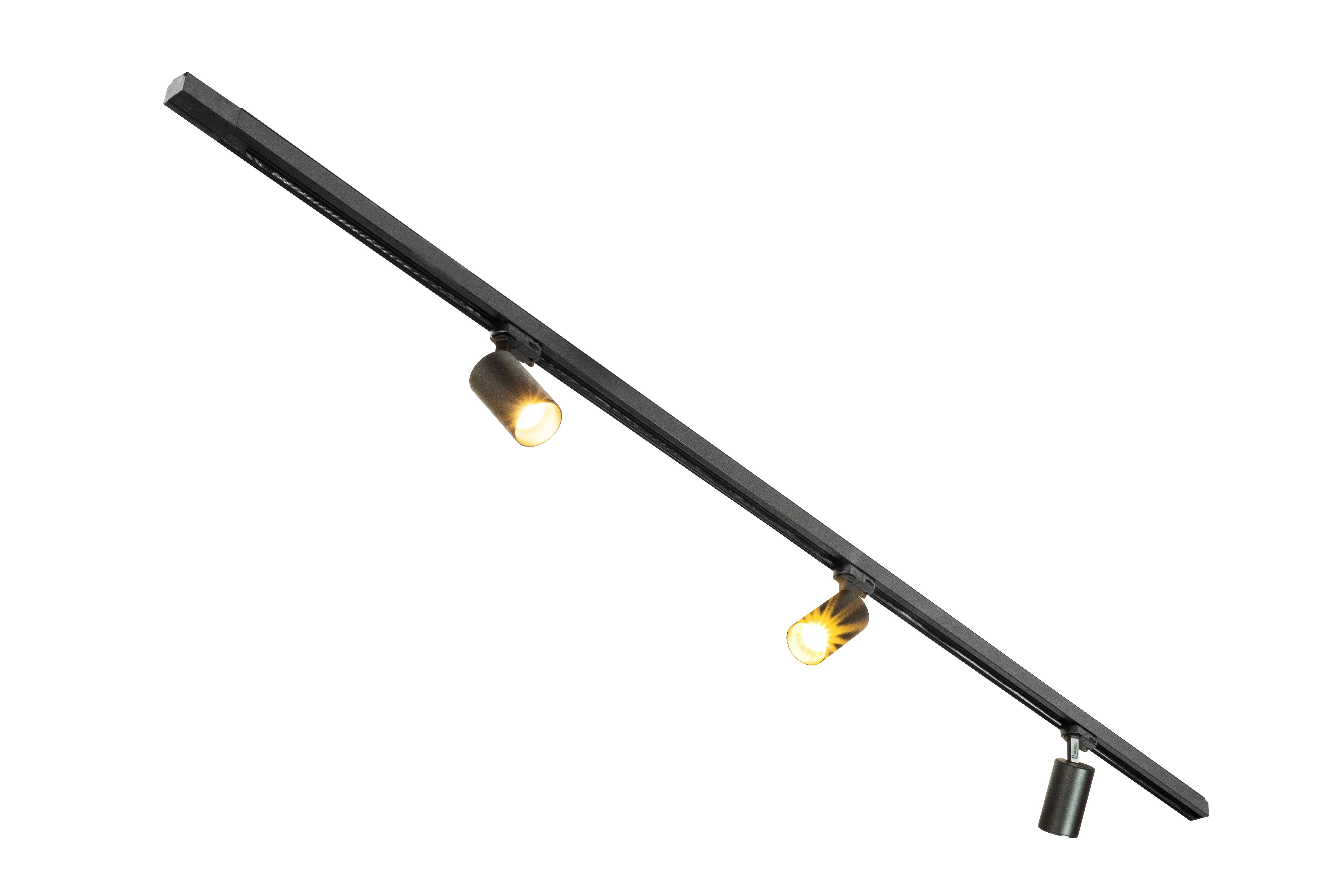 ARCLITE® Schienensystem-Leuchten ARCLITE Schienenstrahler-Set inkl. EUTRAC 3-Phasen-Stromschiene, LED wechselbar, Warmweiß, GU10, LED