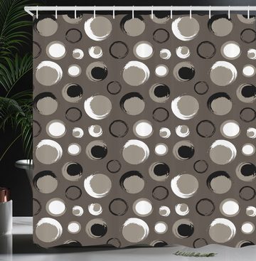 Abakuhaus Duschvorhang Moderner Digitaldruck mit 12 Haken auf Stoff Wasser Resistent Breite 175 cm, Höhe 180 cm, Taupe Dots Brushstrokes Grunge
