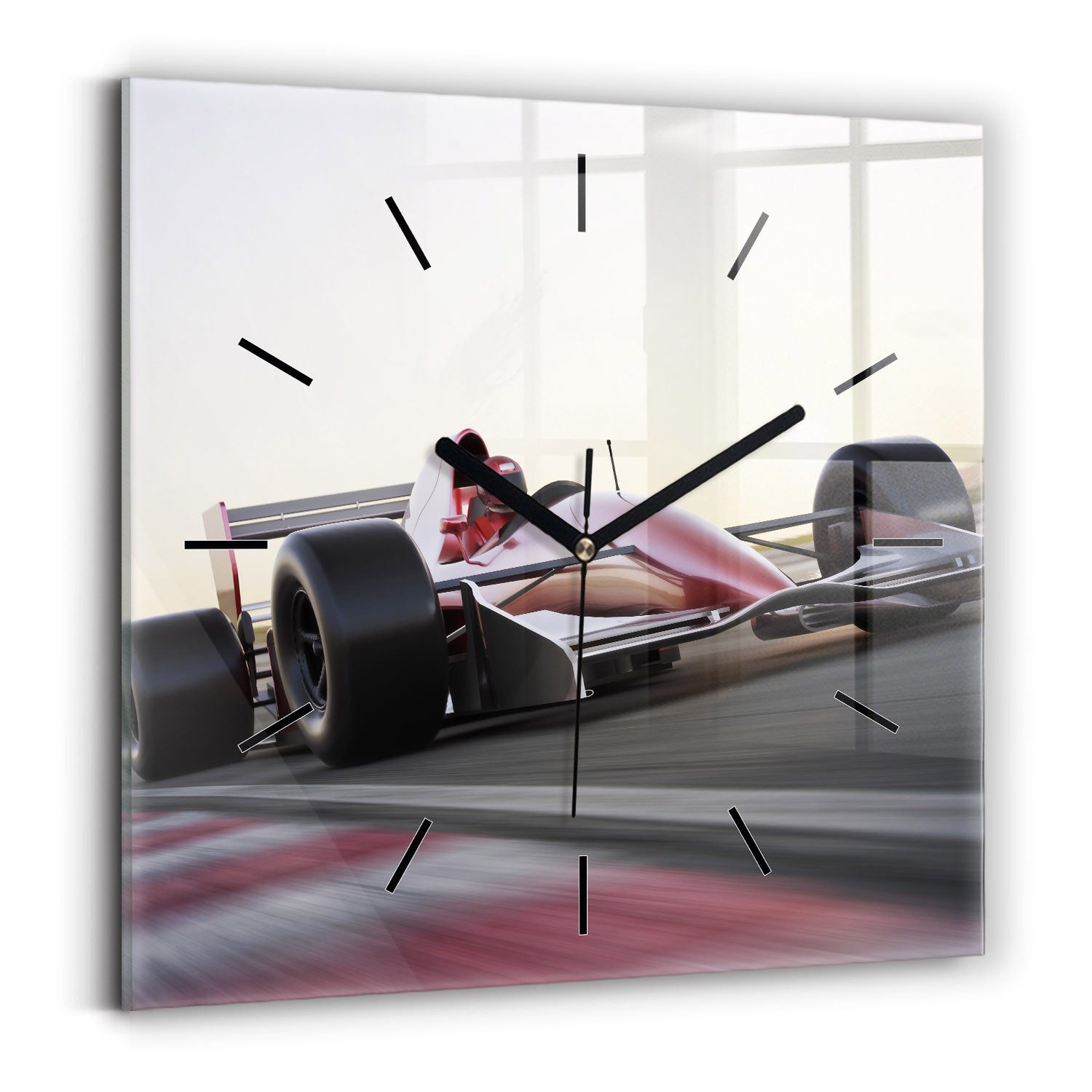 Tulup Wanduhr Glas Wanduhr Mit Motiv Sportwagen Wanduhr aus Glas