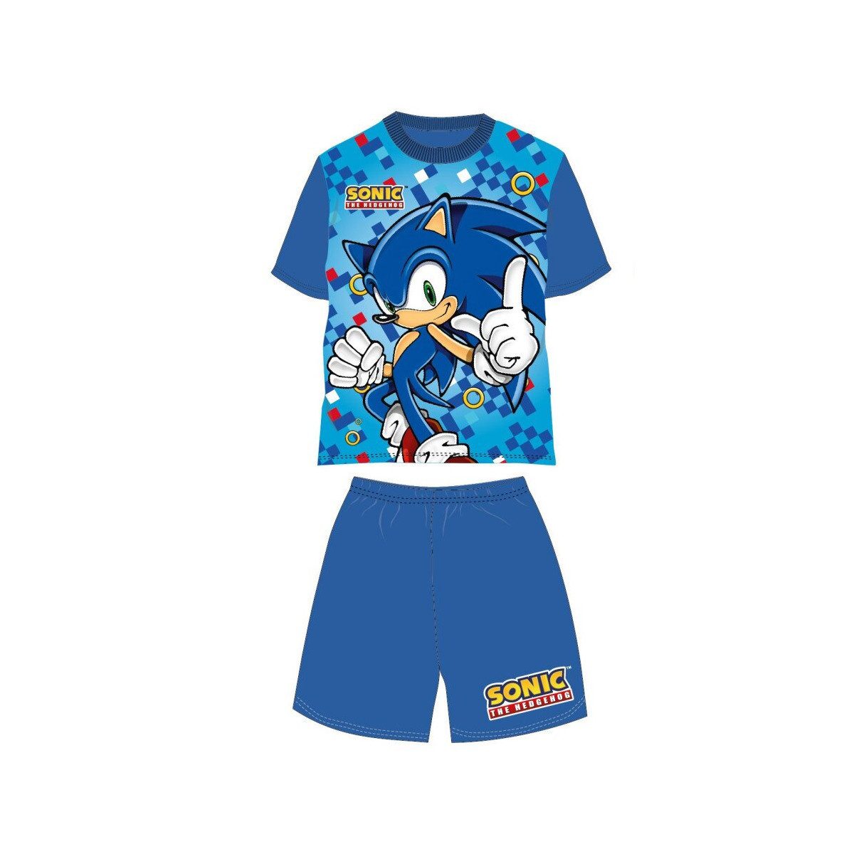 T-Shirt Sonic the Hedgehog Kurzpyjama Kinder 3–8 Jahre – Schlafanzug Set