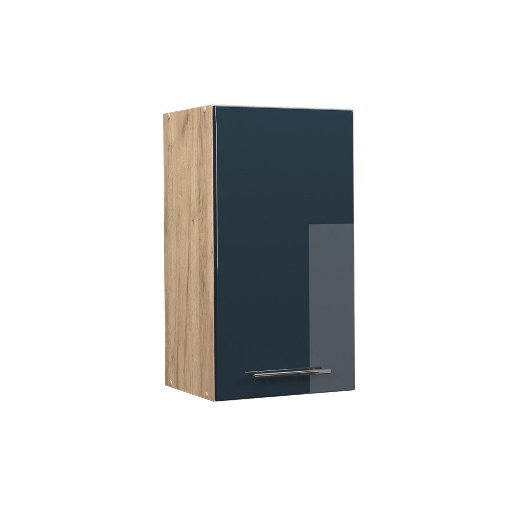 Vicco Hängeschrank Fame-Line, Dunkelblau Hochglanz/Goldkraft Eiche, günstig online kaufen