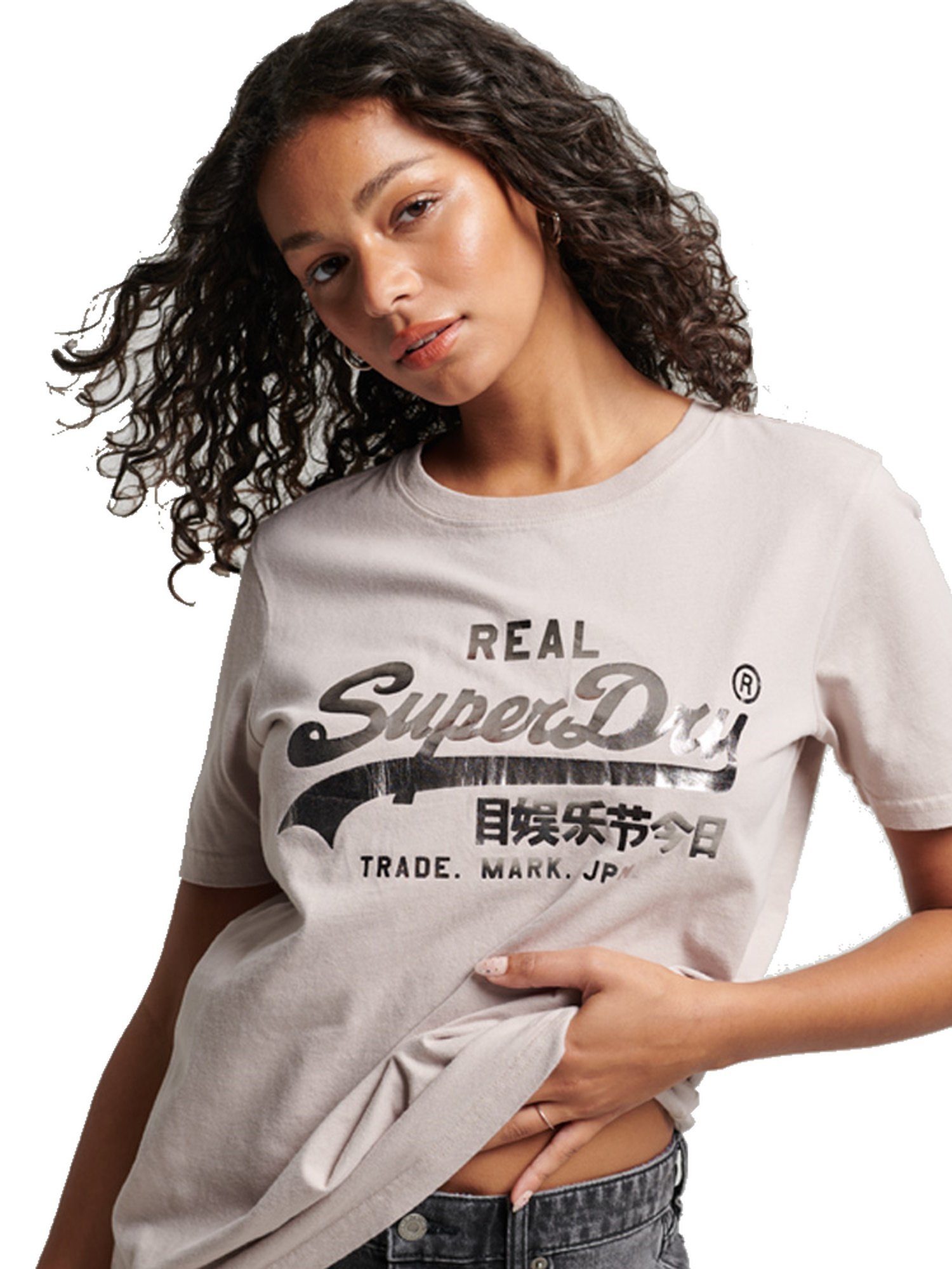 T-Shirt mit Superdry T-Shirt Logo-Print Kurzarmshirt Vintage