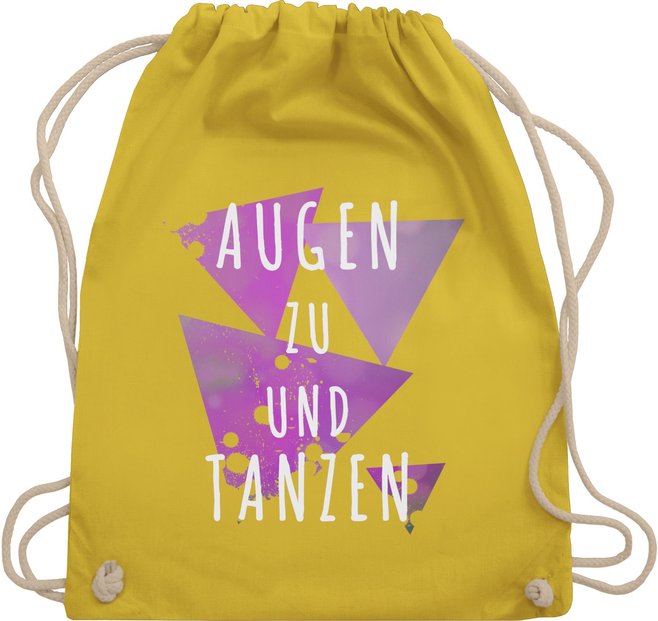 Shirtracer Turnbeutel Augen zu und Tanzen lila, Stoffbeutel Festival Outfit günstig online kaufen