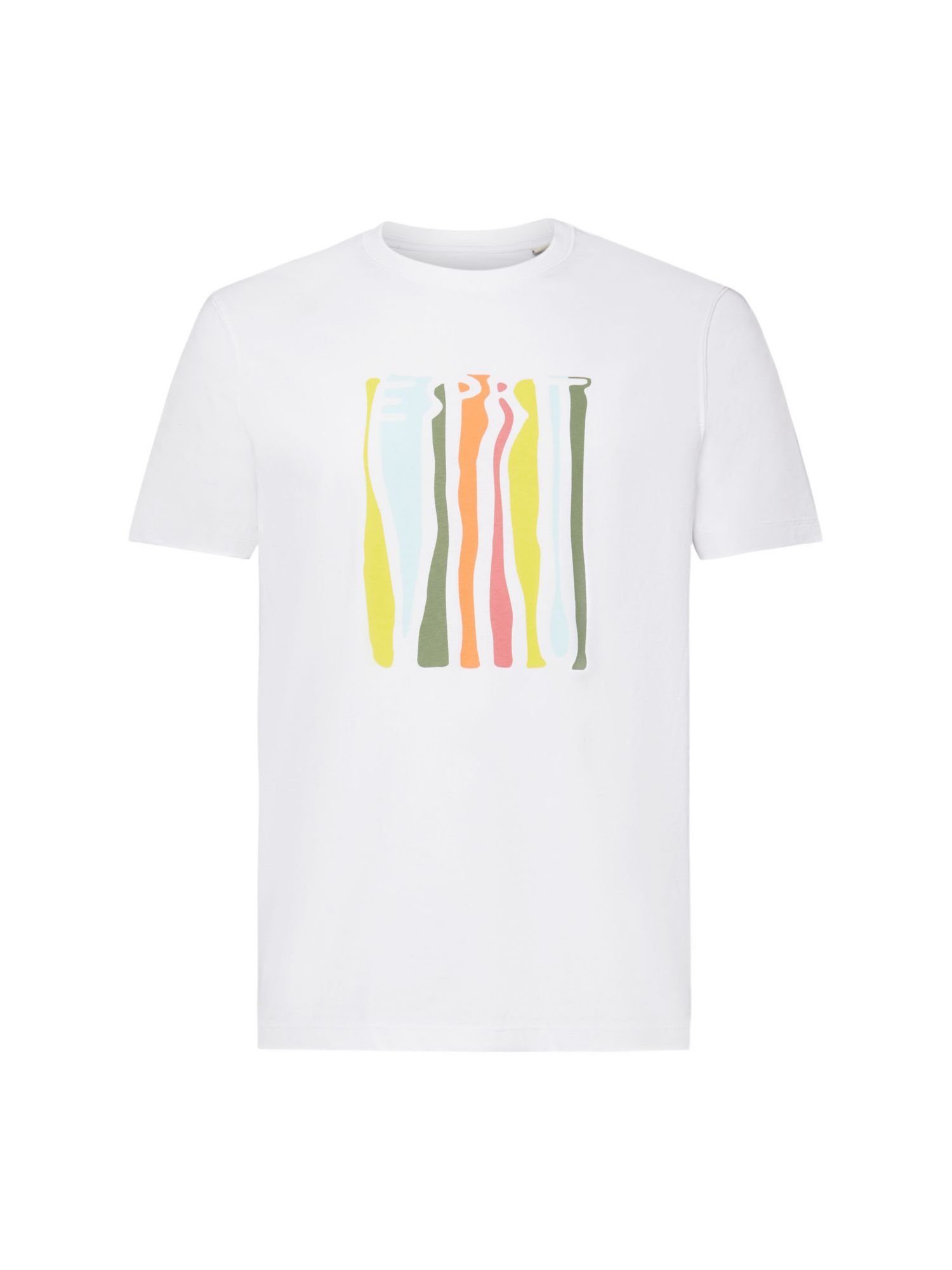 Esprit T-Shirt Bedrucktes Jersey-T-Shirt, 100 % Baumwolle (1-tlg) WHITE