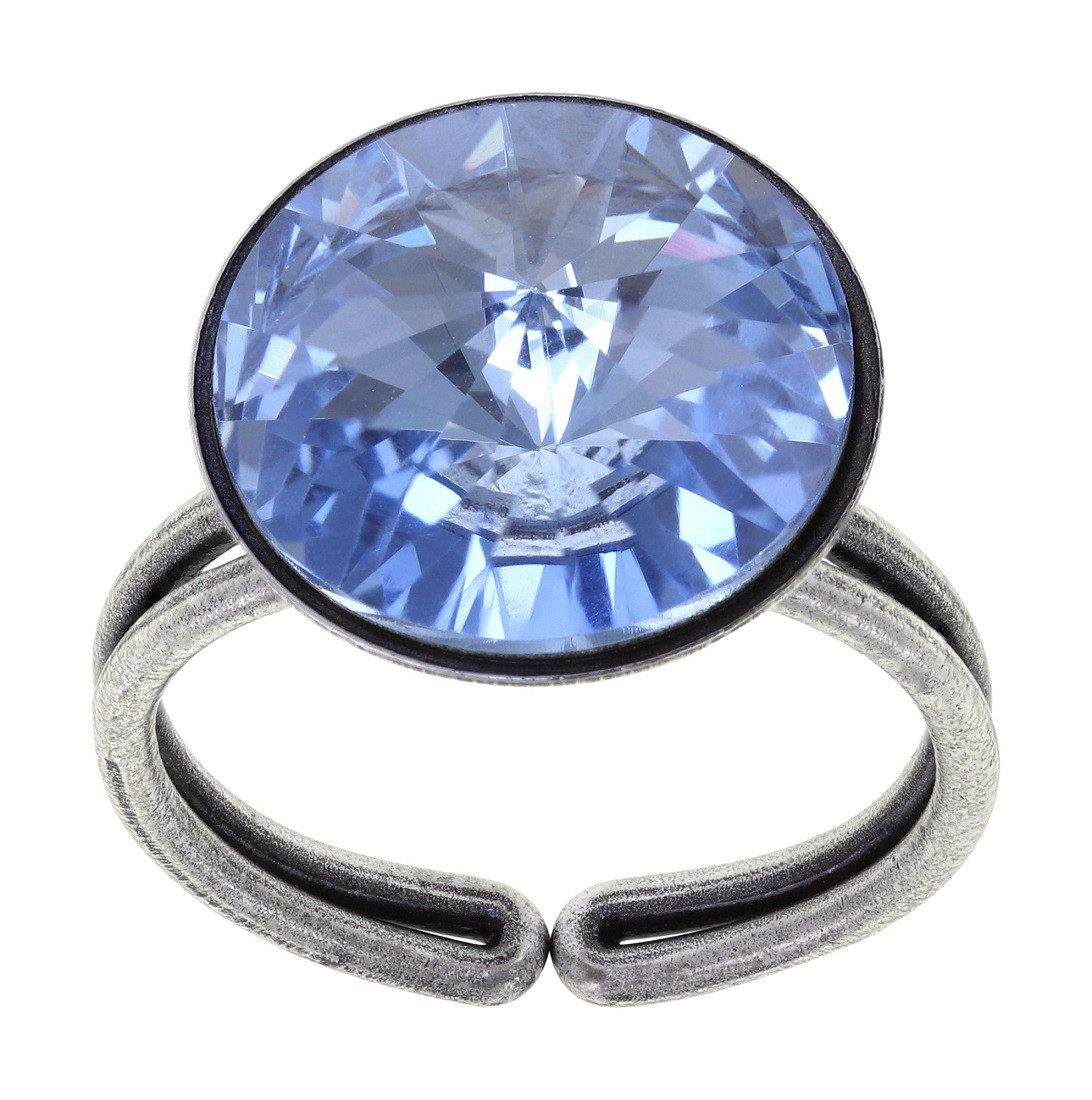KONPLOTT Solitärring Konplott: Ring Rivoli (Einzelstück, Einzelteil), offene Ringschiene, markanter großer Solitär-Kristallstein