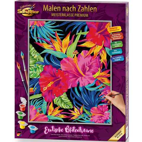 Schipper Malen nach Zahlen Meisterklasse Premium - Exotische Blütenträume, Made in Germany