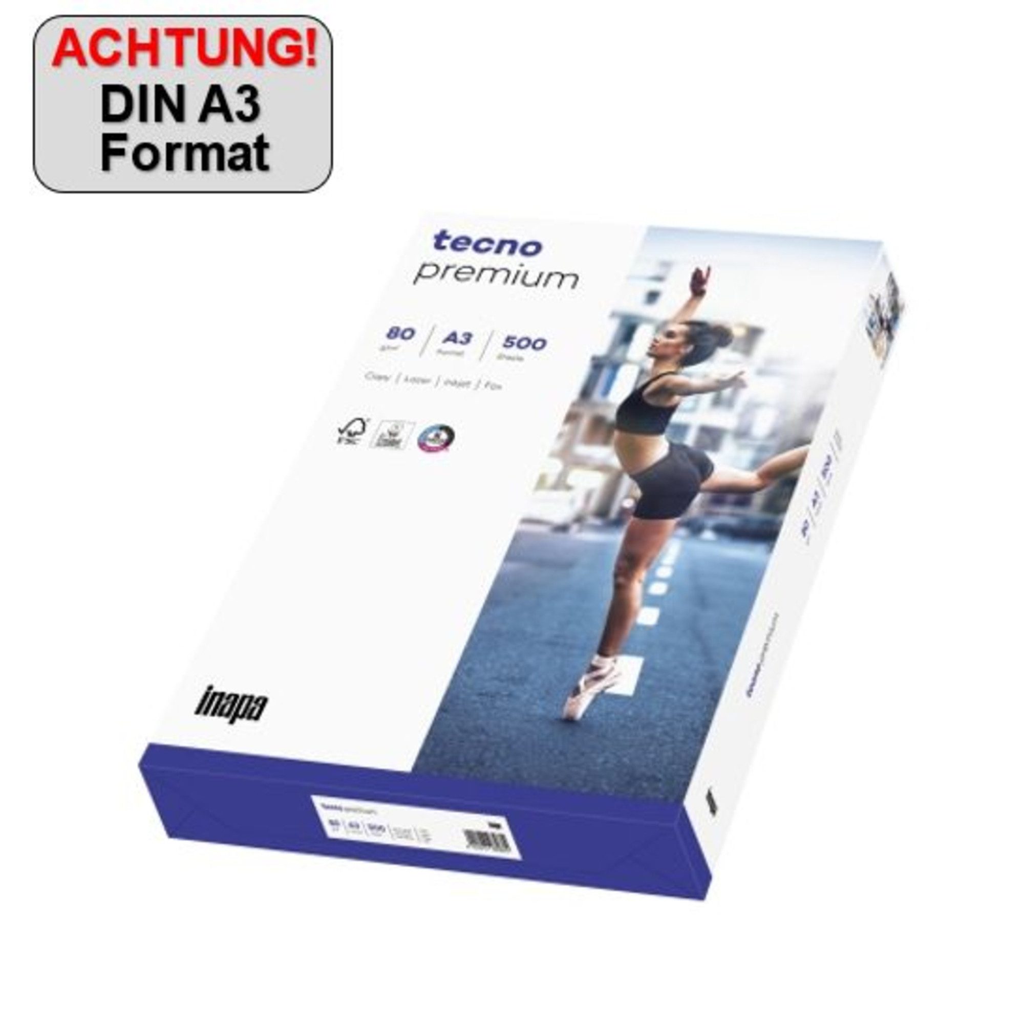 INAPA Kopierpapier Kopierpapier Premium 2100011498 A3 80g 500 Blatt