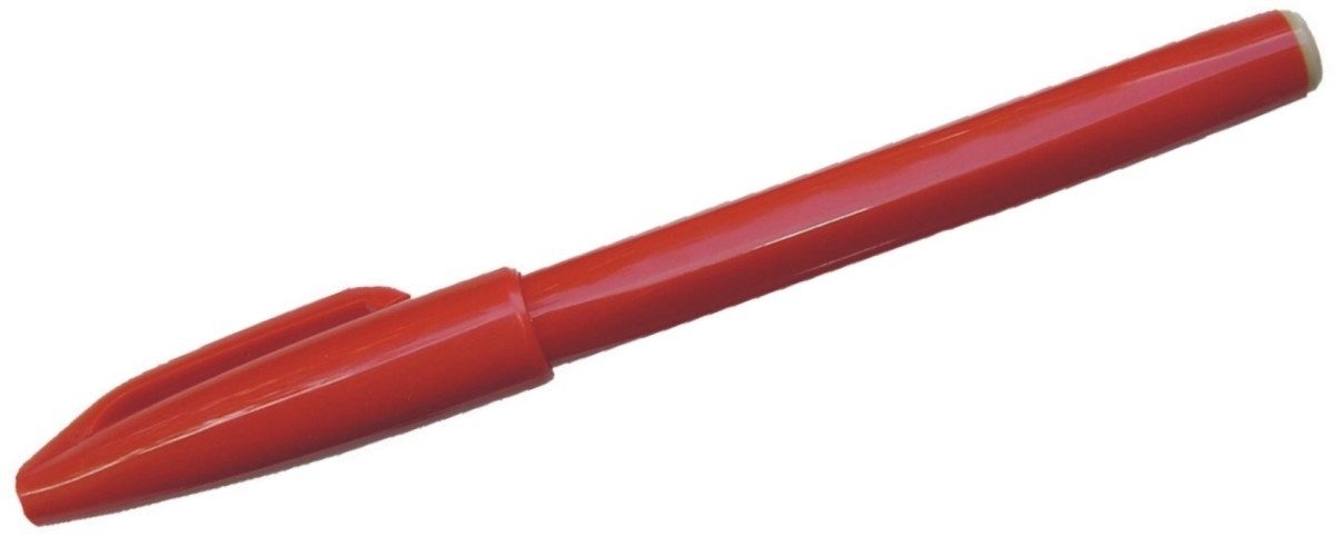 PENTEL Filzstift Faserschreiber Sign Pen 0,8mm Rundspitze rot (12 Stück)