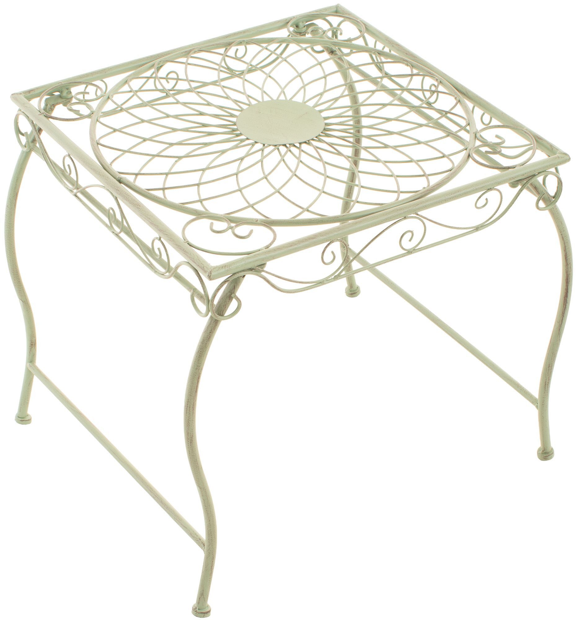furnicato Gartentisch Zarina Beistelltisch 49x45x46 cm antik-grün (1-St)