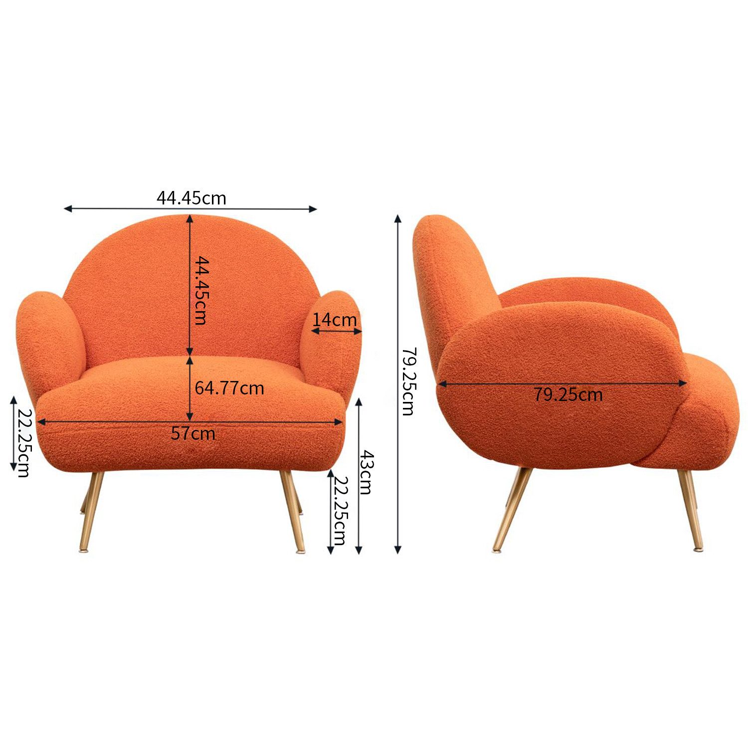 AISALL Sessel Loungesessel mit Metallbeinen, Einzelnes günstig online kaufen