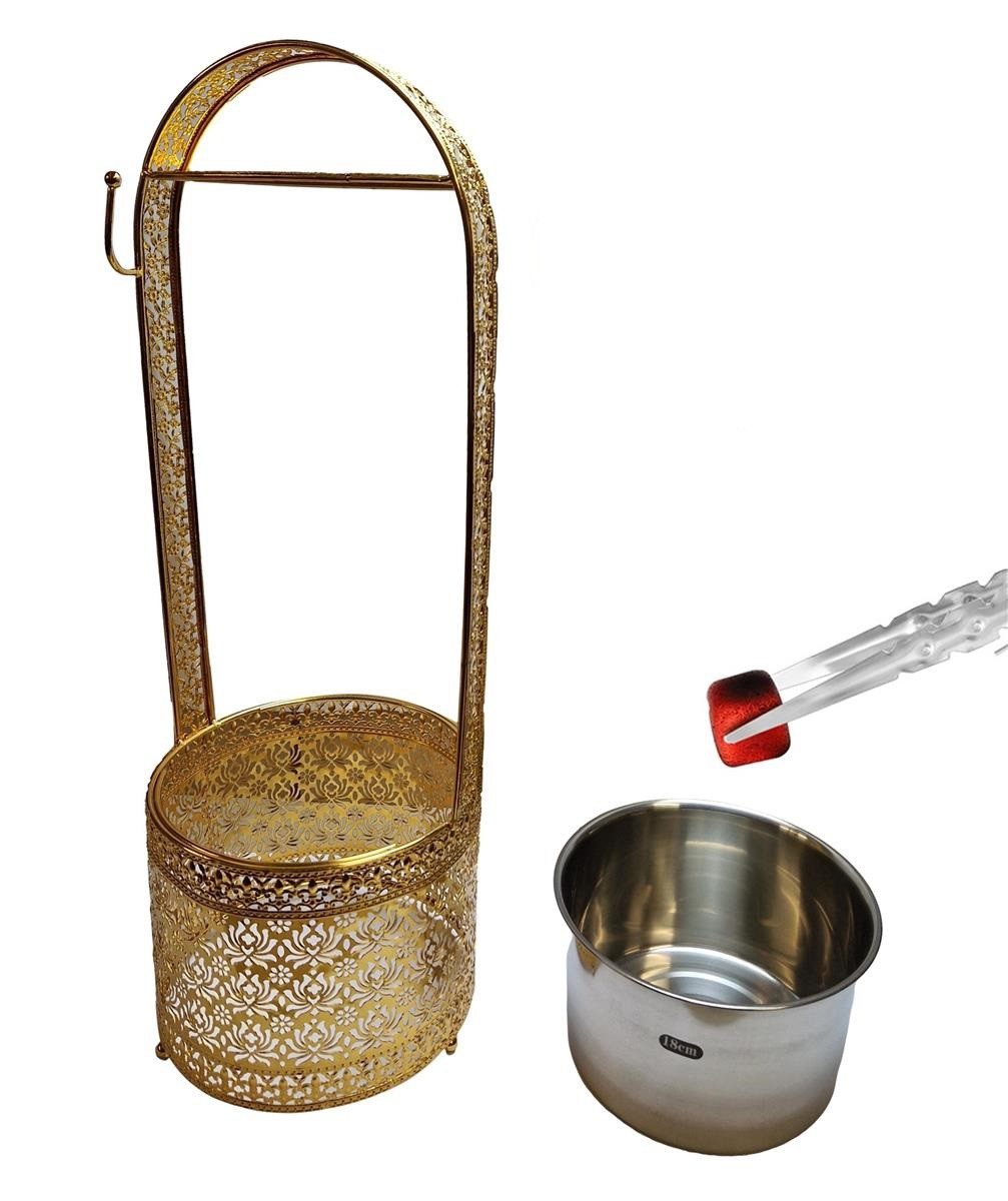 BAYLI Kohlekorb Bayli Shisha Kohlebehälter mit [Gratis] Kohlezange, 52,5 cm Kohlekorb