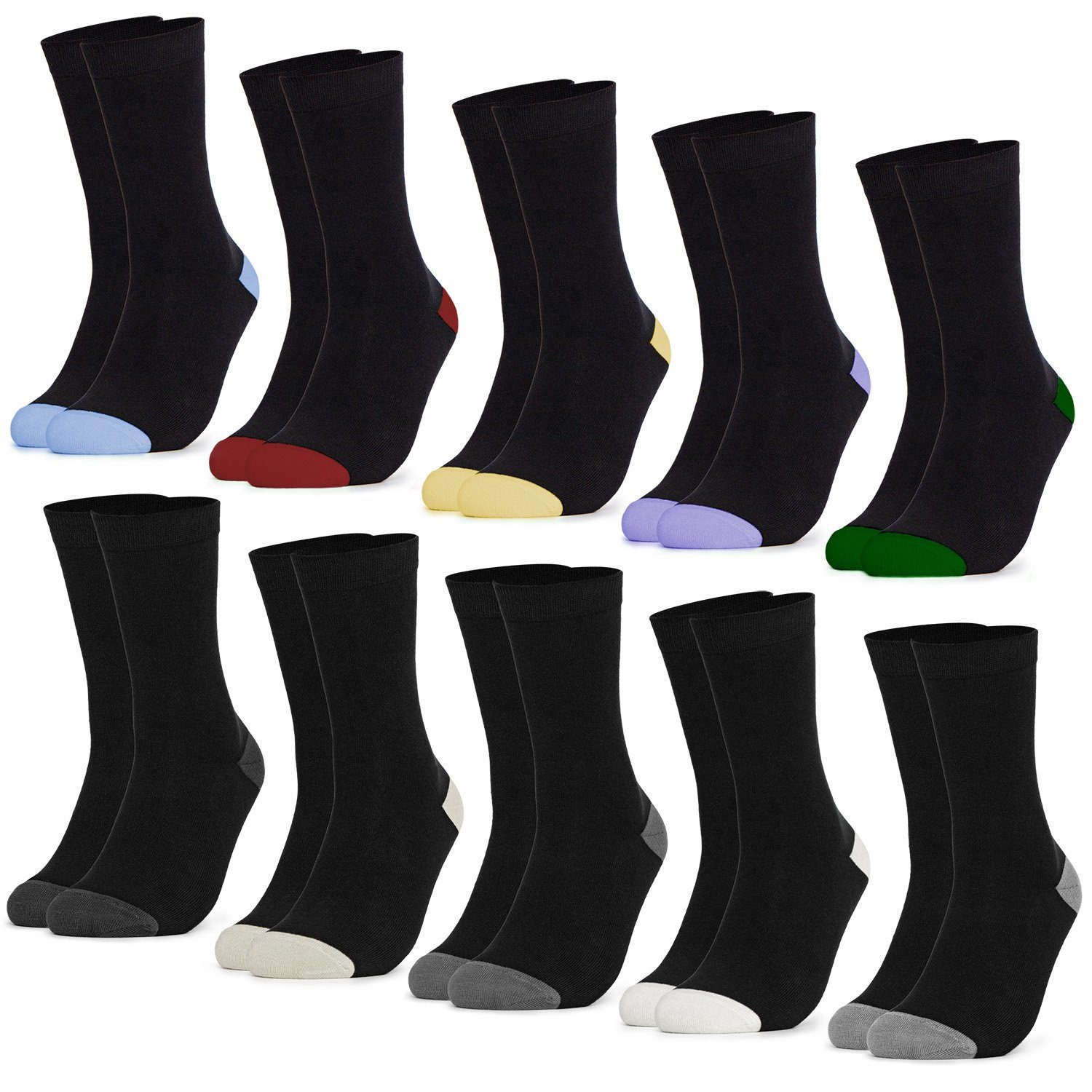 Basicsocken Damen Baumwollsocken 10er Pack (Modell: Gertrud)