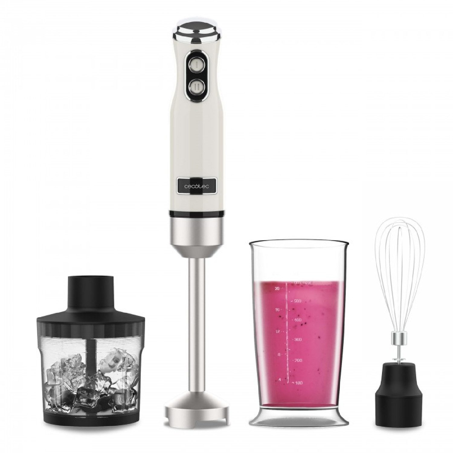 Cecotec Stabmixer Power RetroBeige 1200MAX Cream&Crush, 1200 W, Power RetroBeige 1200MAX Cream&Crush
