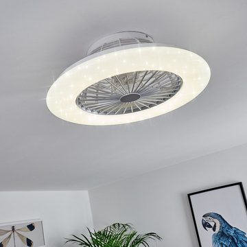 hofstein Deckenventilator »Concas« LED Deckenventilator, Kunststoff, Titanfarben/Weiß