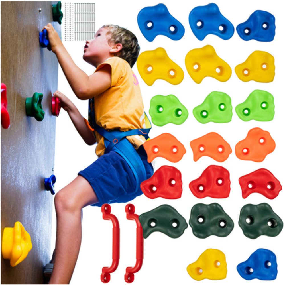 KRUZZEL Klettergriff Bouldern Klettersteine Альпинистские захваты (Spar-Set, einfache Montage), UV-beständige Klettersteine, die weder verblassen noch spröde werden