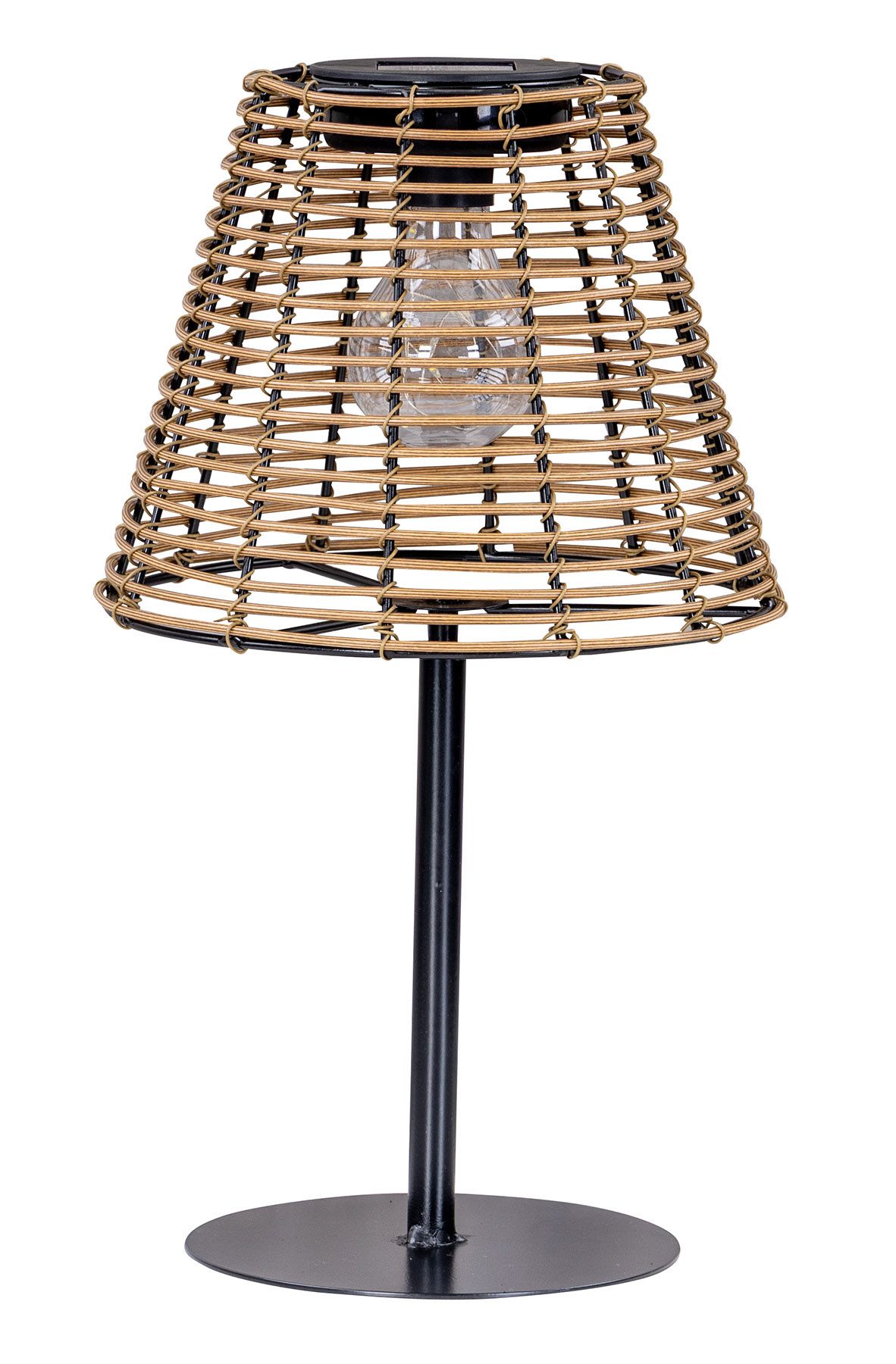 Levandeo® LED Solarleuchte, Solar Tischlampe Rattanoptik günstig online kaufen