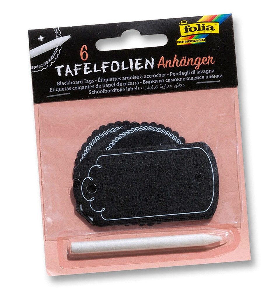 Folia Dekohänger folia Geschenkanhänger schwarz Tafelfolien Anhänger