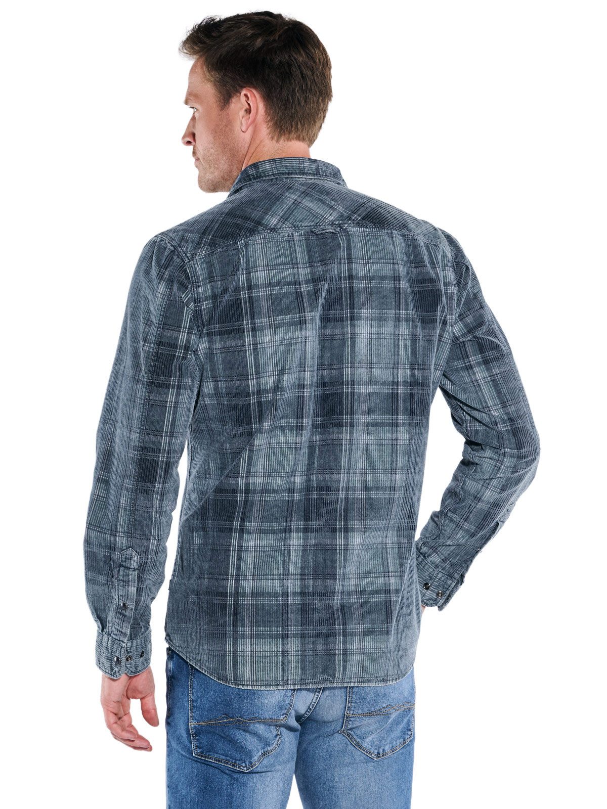 Engbers Langarmhemd engbers Herren Langarm-Hemd kariert, Petrolgruen günstig online kaufen