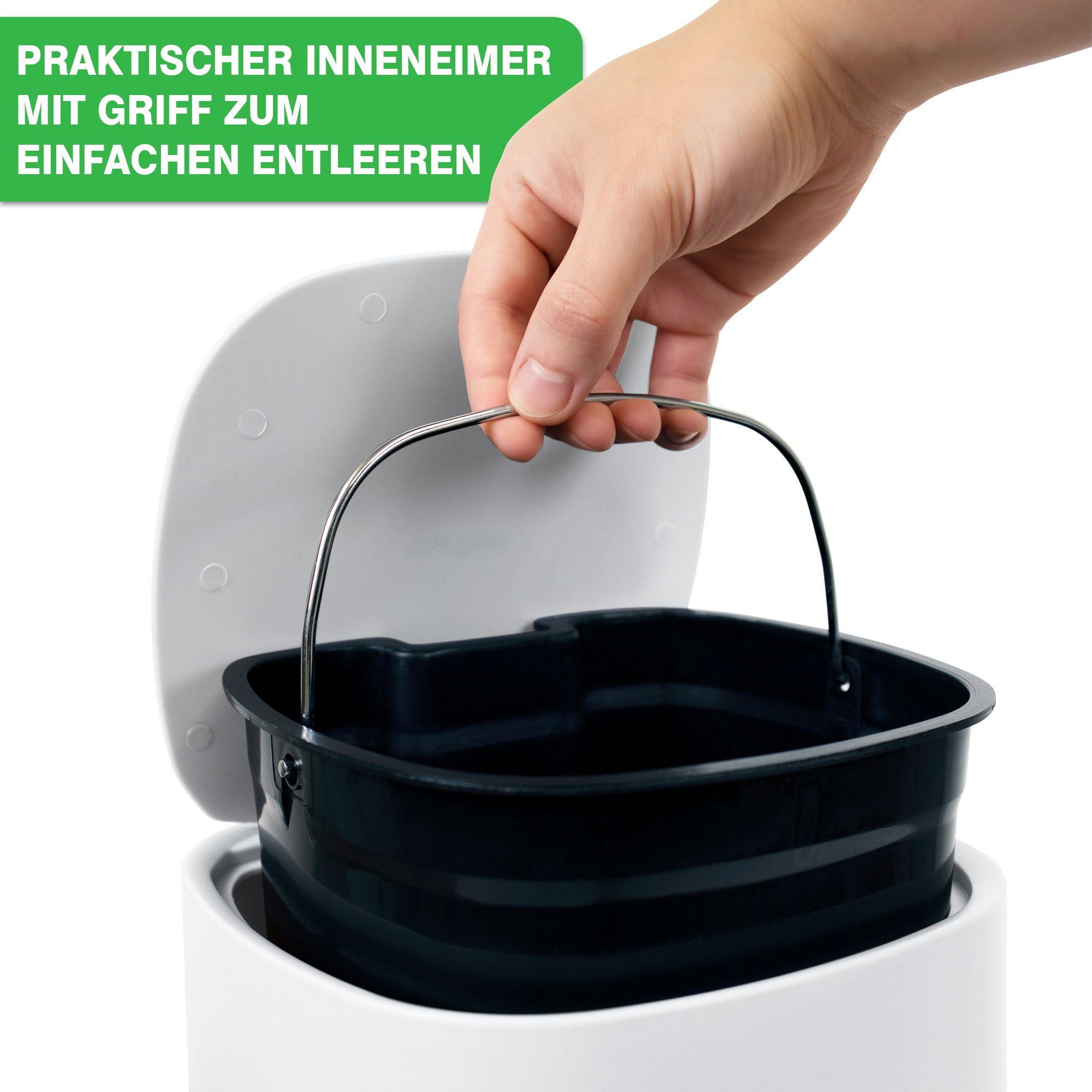 YourCasa Mülleimer YourCasa Mülleimer Bad [5L] Elegantes Design Badezimmer Kosmetikeimer, ABS Kunsstoff