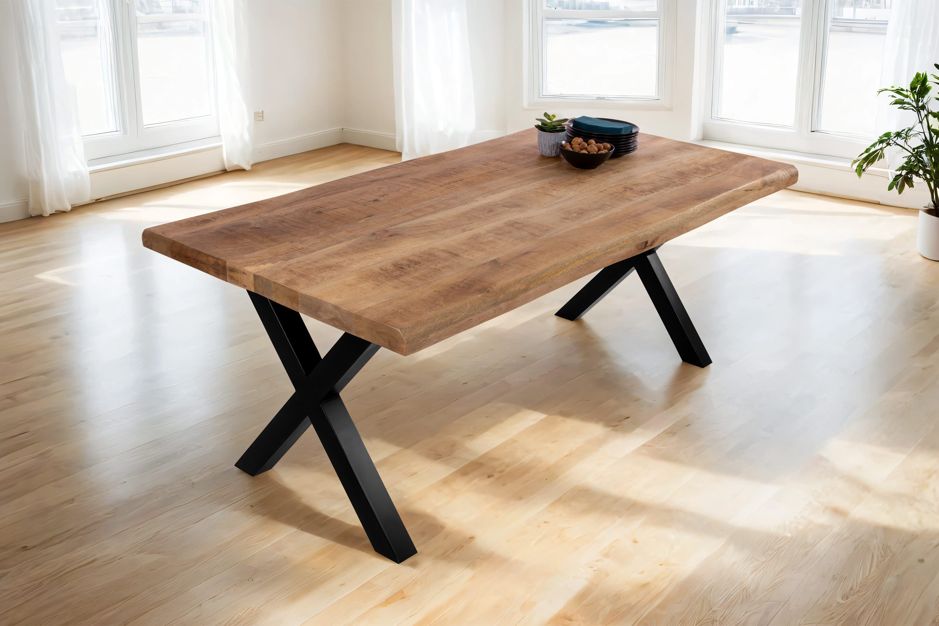 Loreno® Baumkantentisch Cali, massives Mangoholz, Baumkante, günstig online kaufen