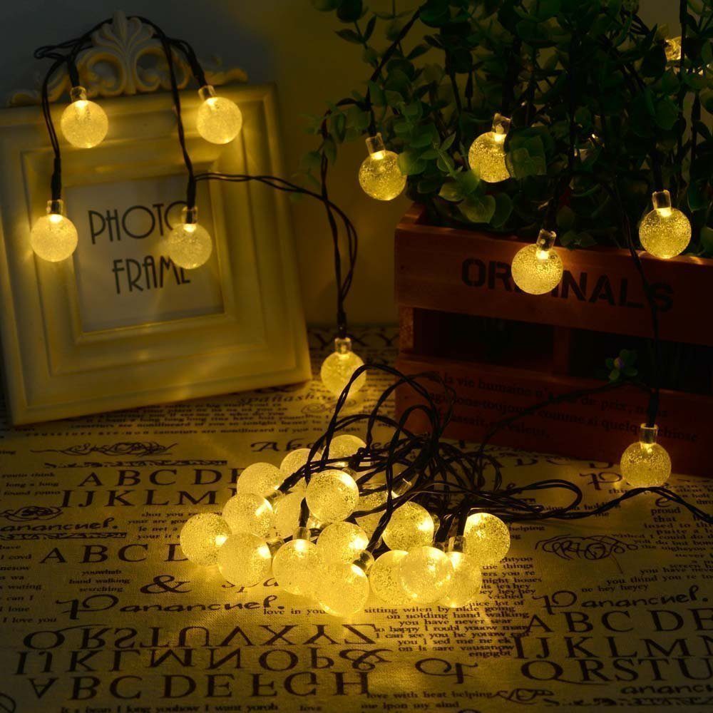 Salcar LED Solarleuchte 10m LED Solar Lichterkette 40er LED Kugel – Bild 3 von 5