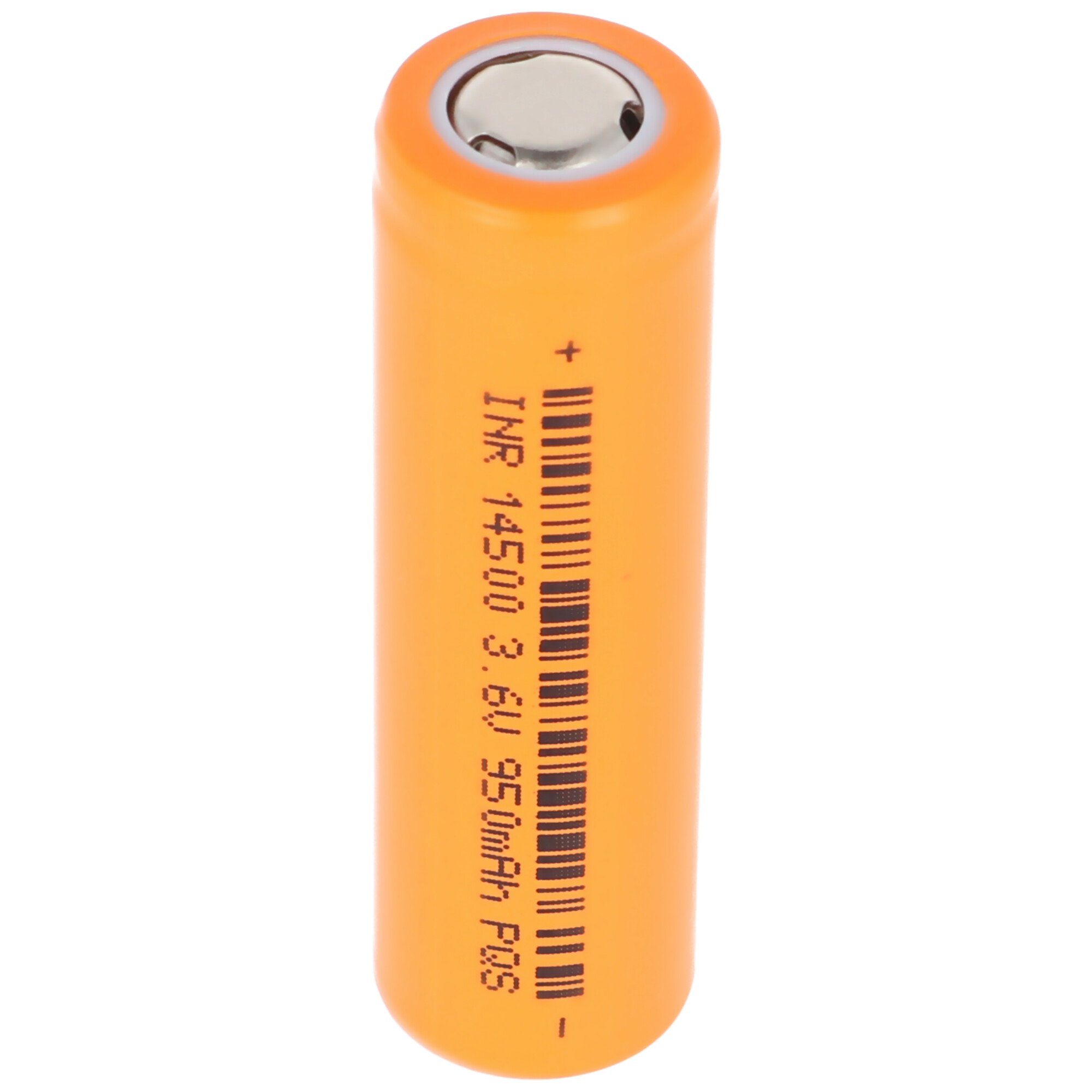 AccuCell INR 14500 mit 950mAh 3,6V bis- 3,7V Li-Ion-Zelle ungeschützt 48,5x14, Akku 950 mAh (3,6 V)