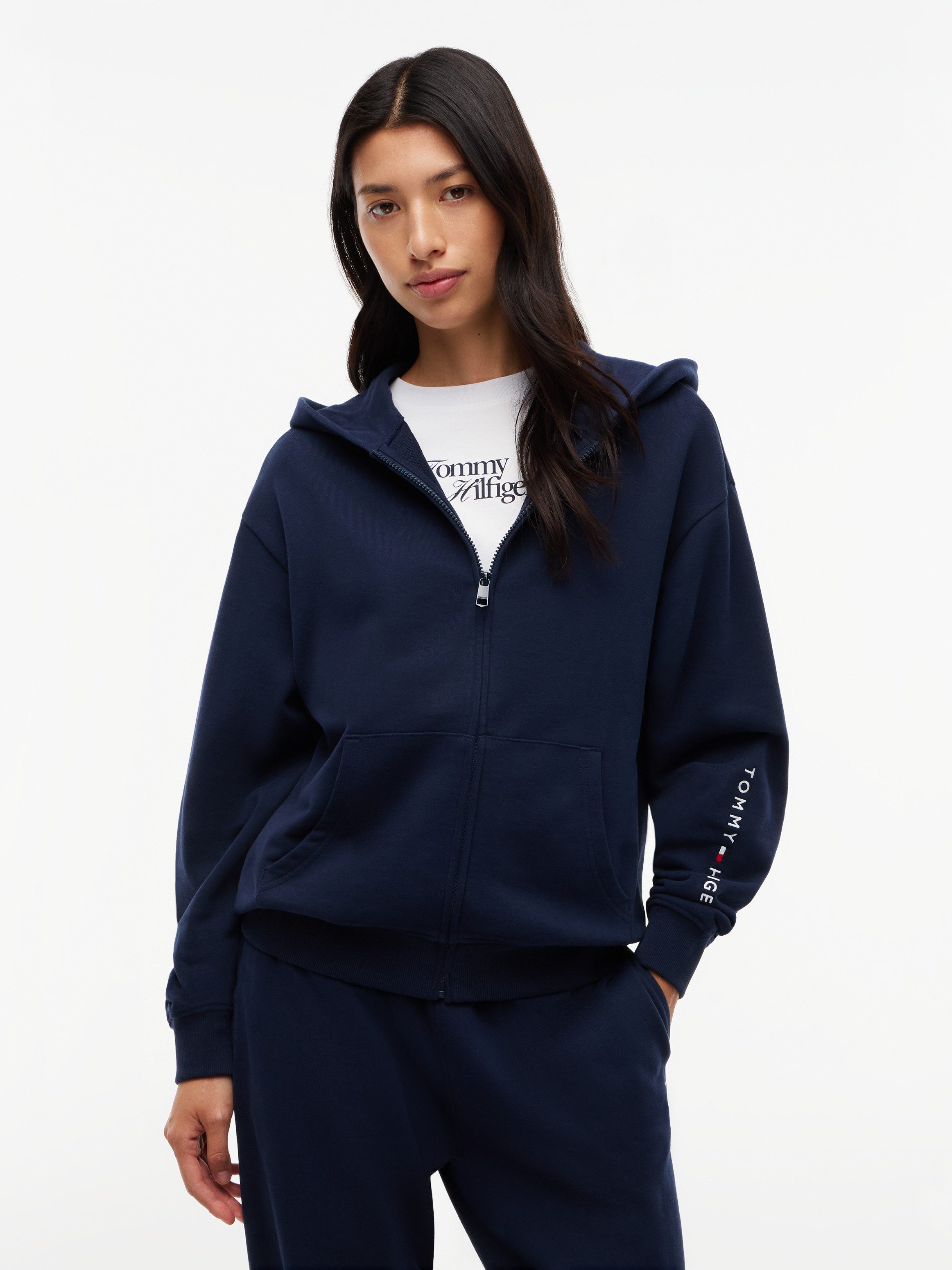 Tommy Hilfiger Underwear Kapuzensweatjacke (Packung) normale Passform, Schriftzug am Ärmel