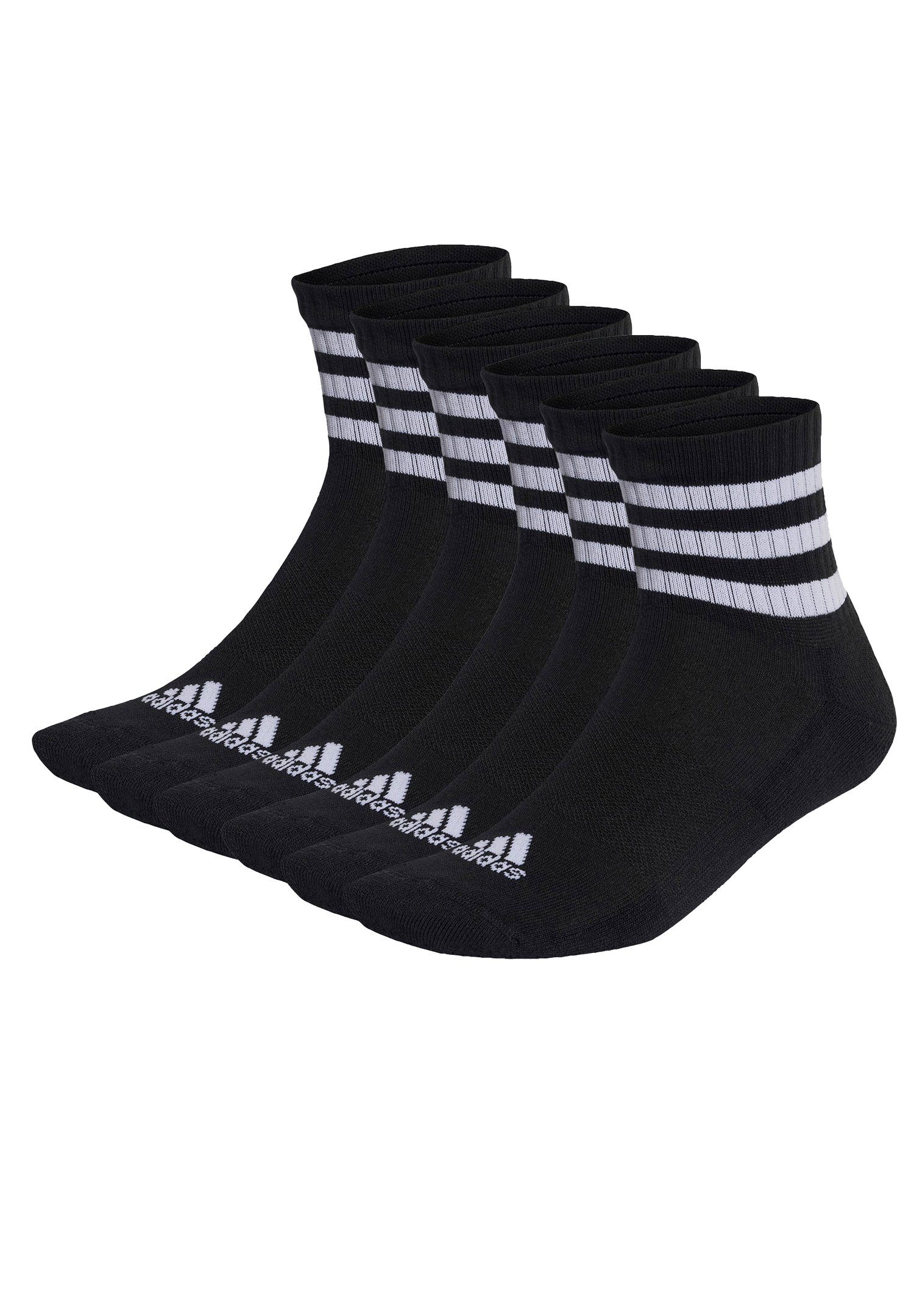Black Performance Paar adidas (6-Paar) 3S Socken MID 6 C SPW