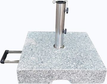 Pure Home & Garden Schirmhalter 50 kg Granit Sonnenschirm Schirmständer mit Rollen und Trolleyfunktion, für Stöcke bis Ø 54 mm