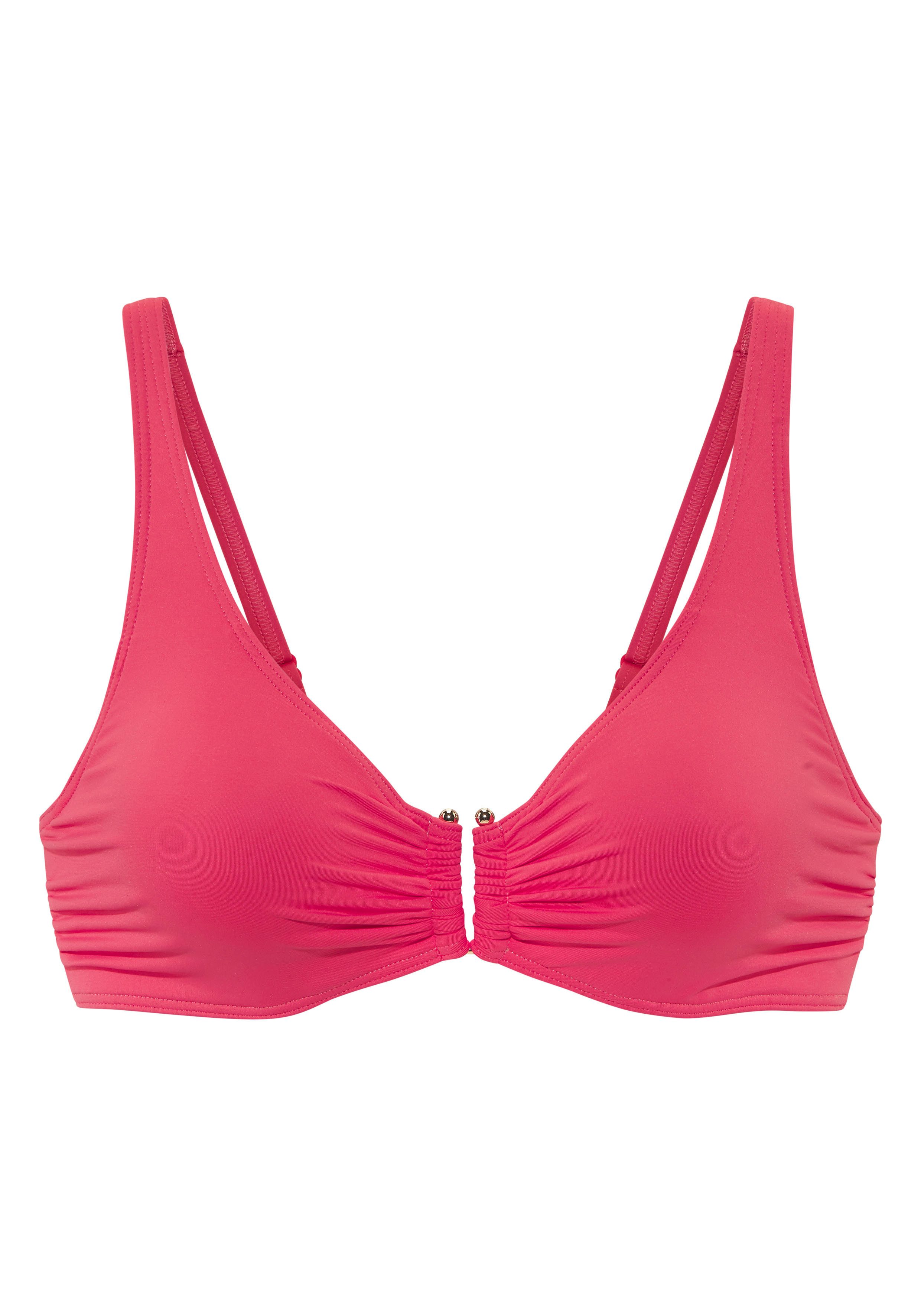 LASCANA Bügel-Bikini-Top Italy, mit goldfarbigen Accessoire günstig online kaufen