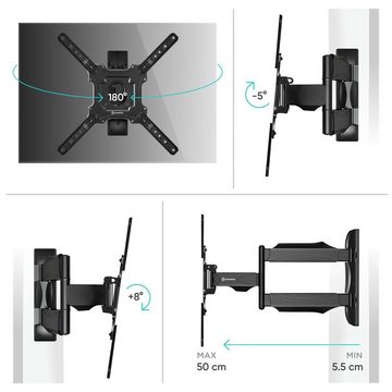 ONKRON TV Wandhalterung 32-65 Zoll, bis 35 kg, VESA 100x100-400x400 mm TV-Wandhalterung, (bis 65,00 Zoll, TV Halterung mit Wandmontage, 1-tlg., TV Halterung mit Wandmontage, neigbar -5°/+8°, schwenkbar bis 180°, ausziehbar 55-500 mm)