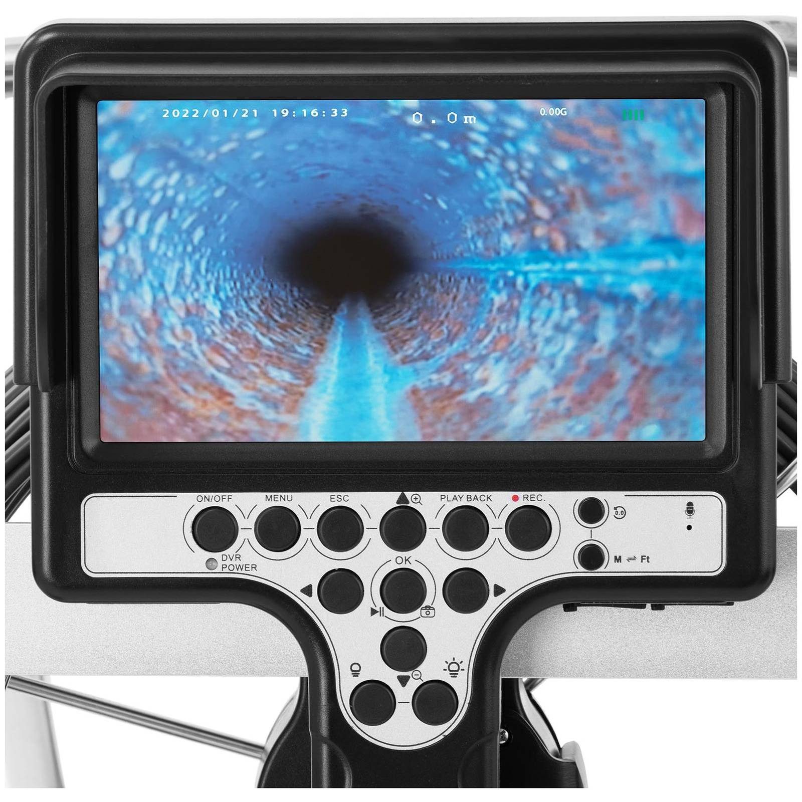 Thumbnail - Steinberg Systems 30m Rohrkamera Kanalkamera Endoskop LED 7" IPS-Display Stativschiene Inspektionskamera
