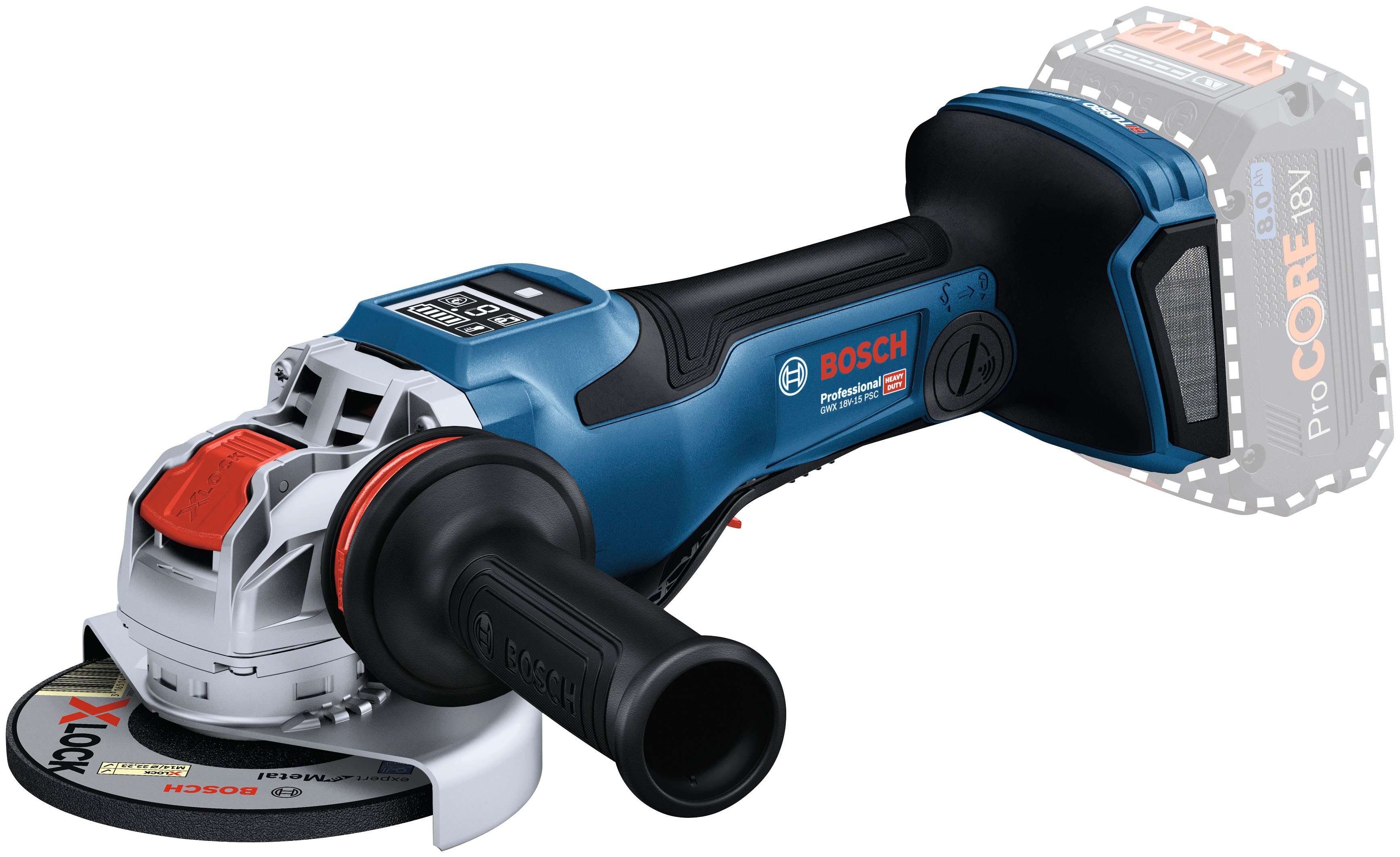 Bosch Professional Akku-Winkelschleifer GWX 18V-15 PSC, max. 9800 U/min, ohne Akku und Ladegerät