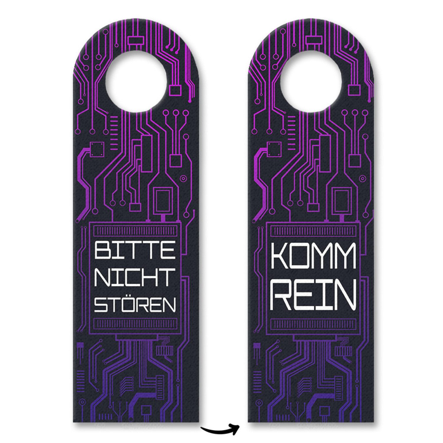 Dekohänger Bitte nicht stören oder Komm rein Türhänger 3er Set in Leiterplatten