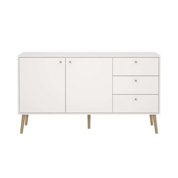 Home affaire Sideboard Bodo, Kommode, Stauraum, 2 Türen, 3 Schubladen, Beine und Griffe aus Massivholz, Breite 147 cm