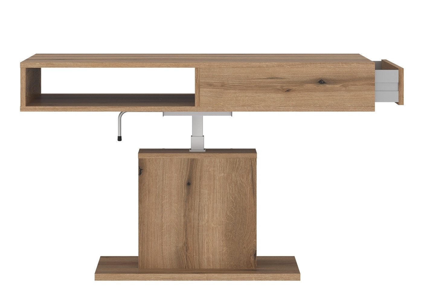 Meble Wójcik Couchtisch höhenverstellbar bis 80cm, Schub, Eiche Dekor - 110x60/80x65cm (BxHxT)