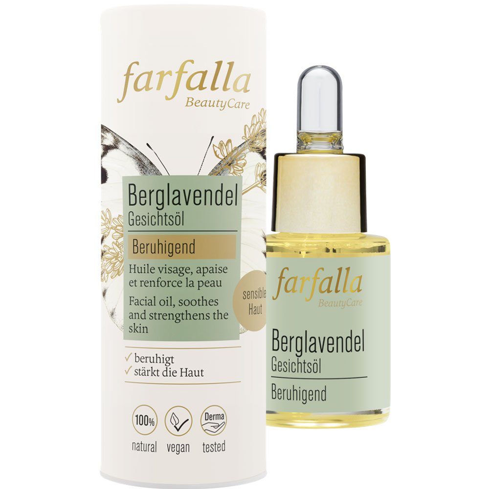Farfalla Essentials AG Gesichtspflege Gesichtsöl Berglavendel beruhigend, 15 ml