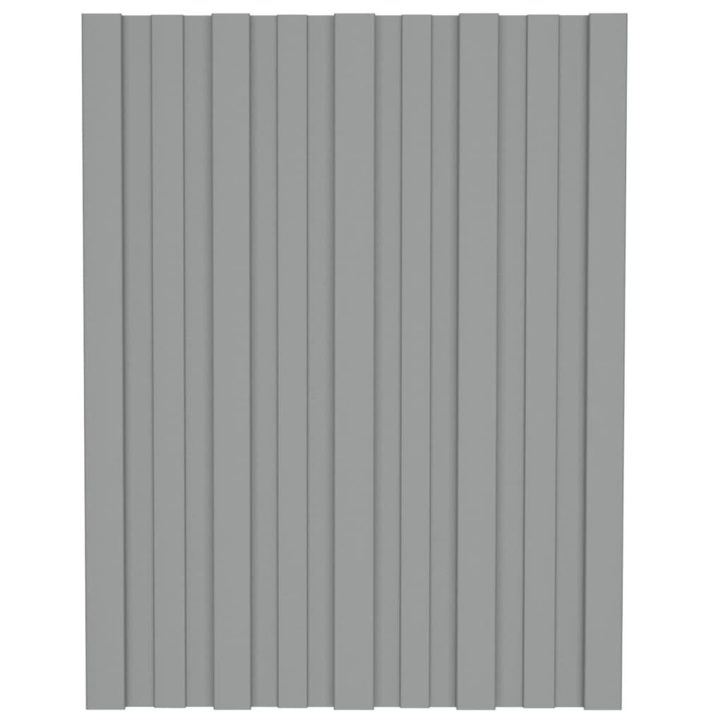vidaXL Deckenplatten Dachpaneele 12 Stk. Verzinkter Stahl Grau 60x45 cm, (12-tlg)