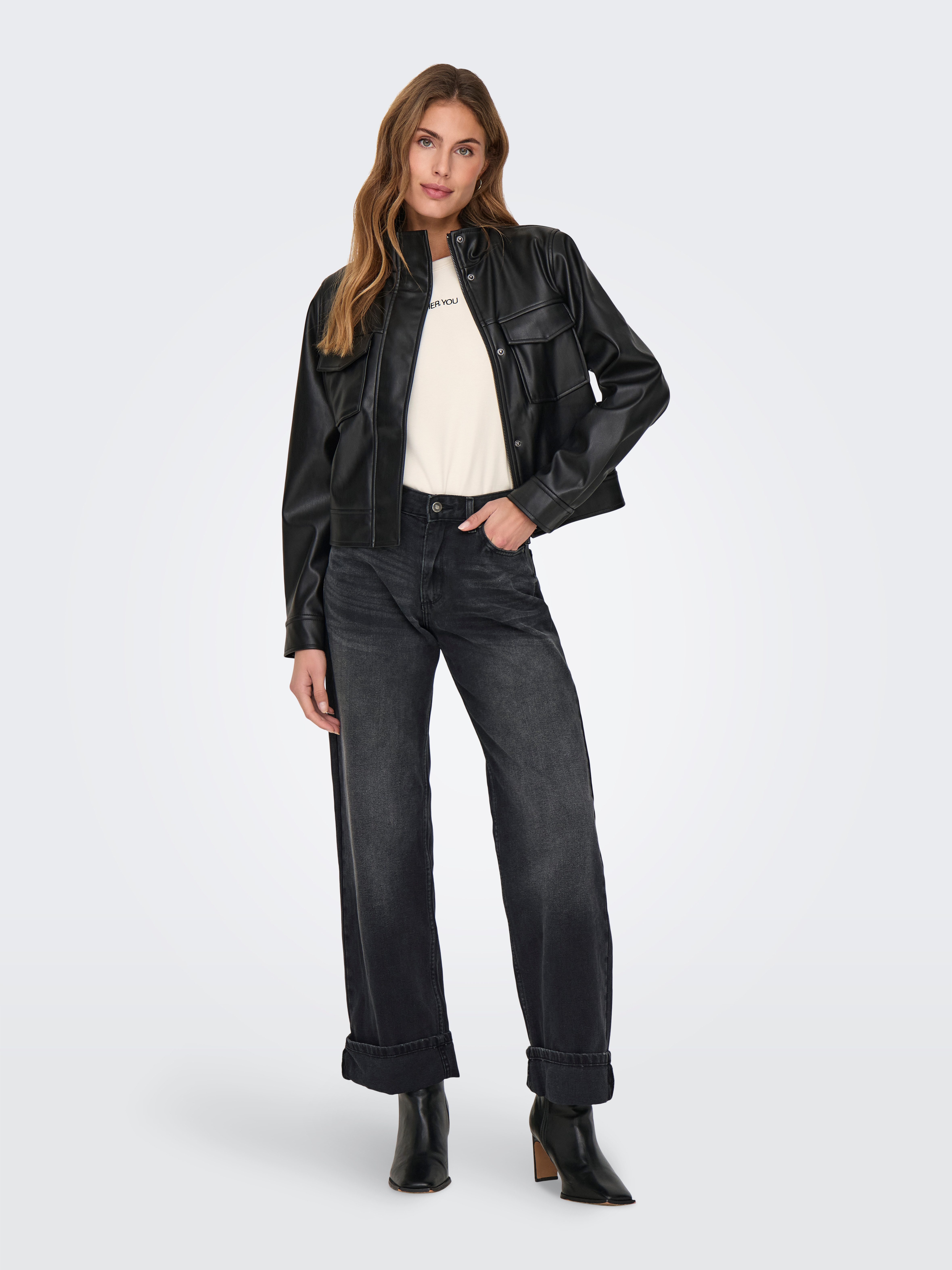 Weite Jeans ONLELLA MW WIDE FOLD UP TAI523 DNM