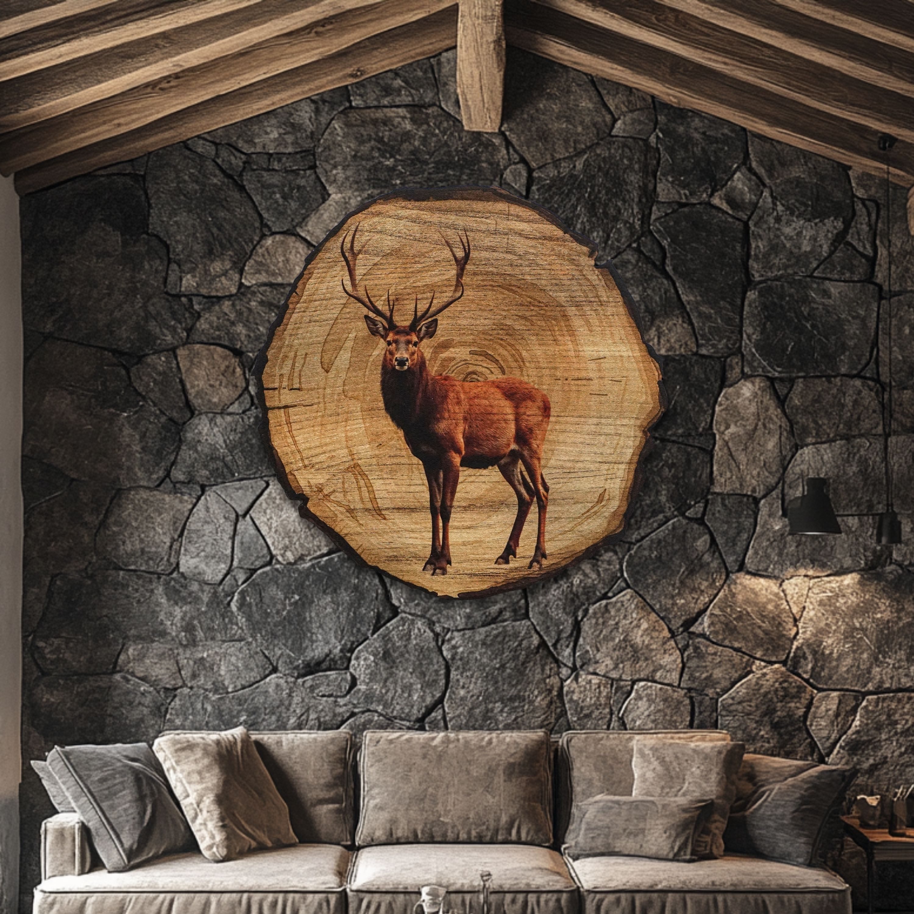 DARO Design Leinwandbild Modern Abstrakt Wandbilder XXL Wandbild Wand Deko Leinwand Bilder, (Hirsch - Bild groß Wohnzimmer Schlafzimmer Küche Esszimmer Einteili – Bild 3 von 5