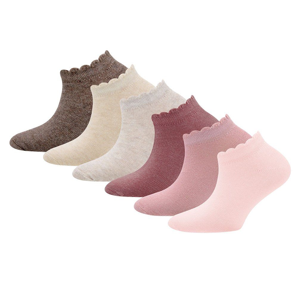 Ewers Socken Socken Mäusezähnchenrand (6-Paar) rosa-beige | Wintersocken