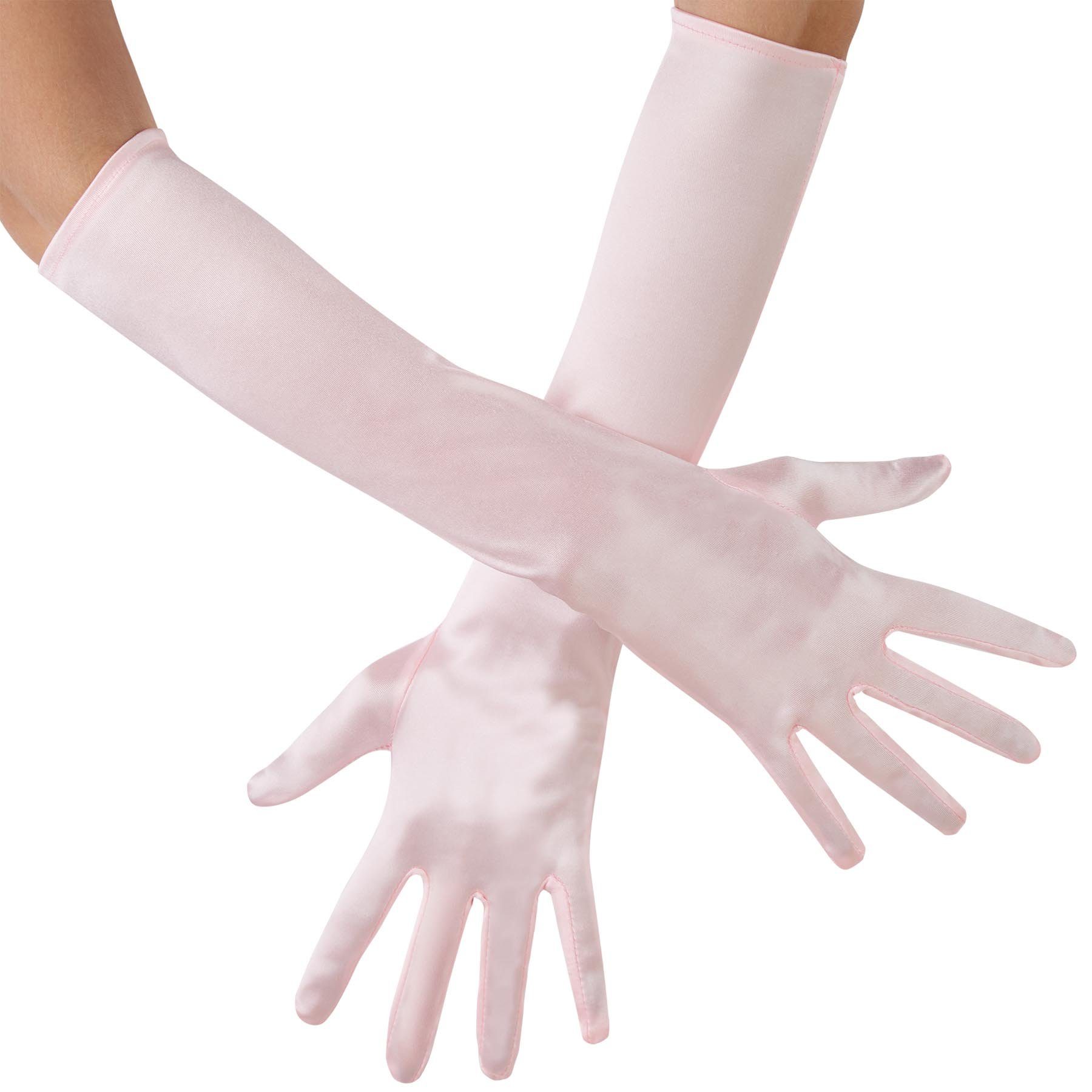 dressforfun Kostüm Faschingskleidung, auch Maskeradenverkleidung, in der Farbe rosa, Gr. Einheitsgröße, Edle Satin-Handschuhe in Einheitsgröße, Ca. 43 cm