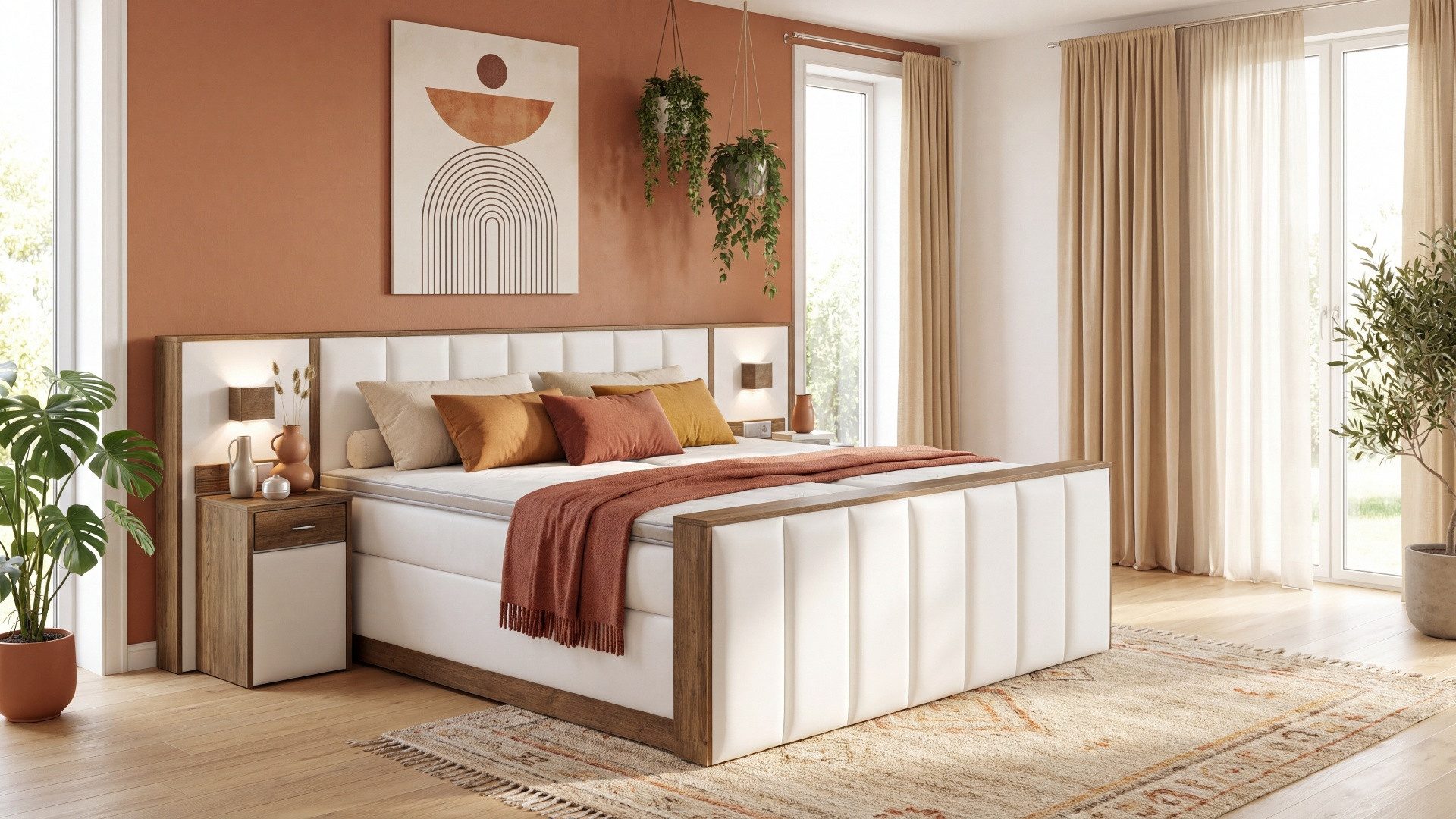 Meisterbetten Boxspringbett Sely3 (mit Bettkasten, 7-Zonen Taschenfederkernmatratzen, Ergoflex), Inklusive kostenloser Lieferung und Aufbau