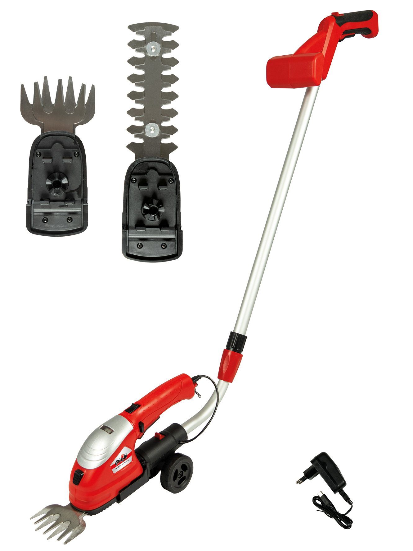 Grizzly Tools AkkuGras und Strauchscherenset Rasenschere mit