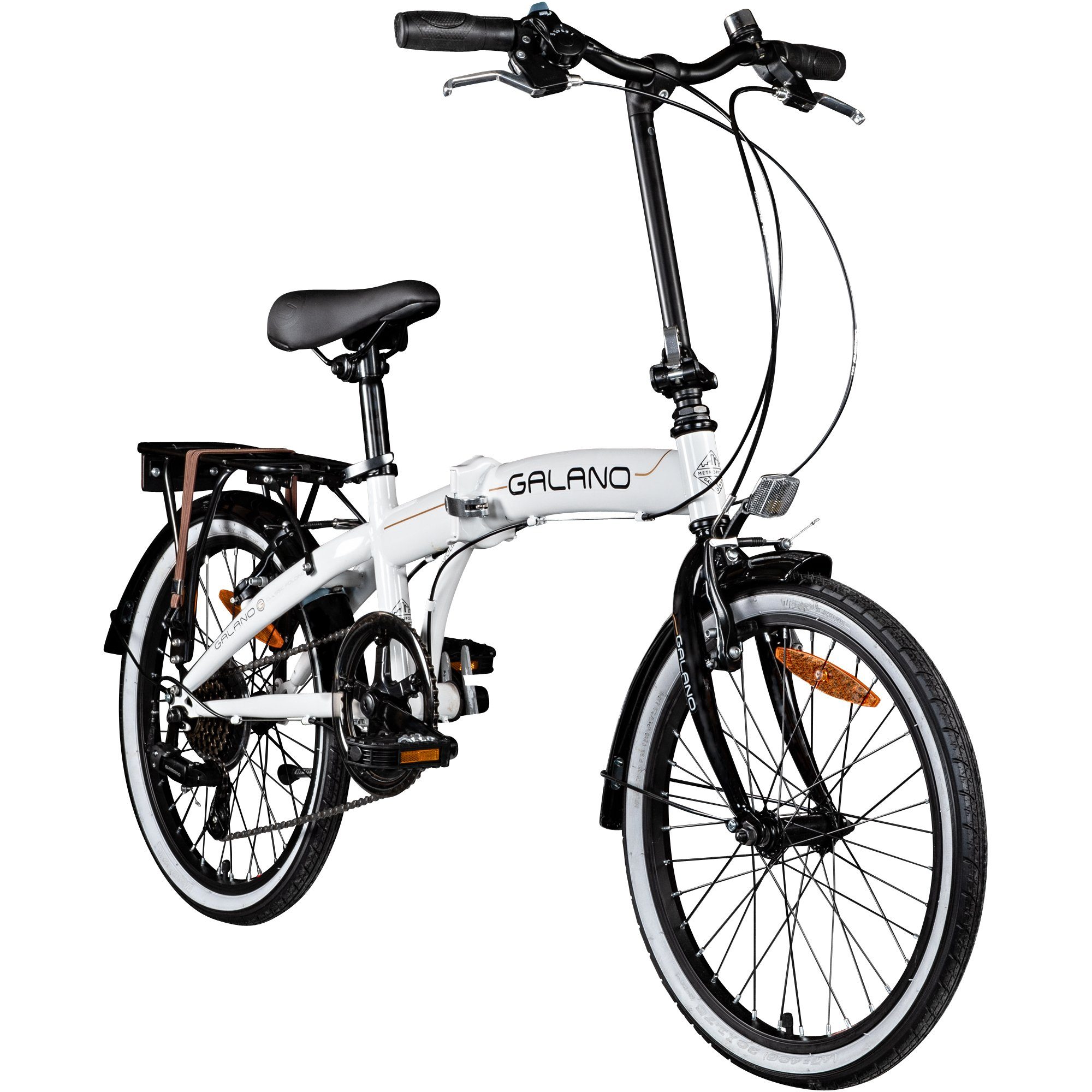 Galano Faltrad Metropolis, 6 Gang, Kettenschaltung, 20 Zoll Klapprad für Erwachsene 155 - 180cm Klappfahrrad Damen Herren